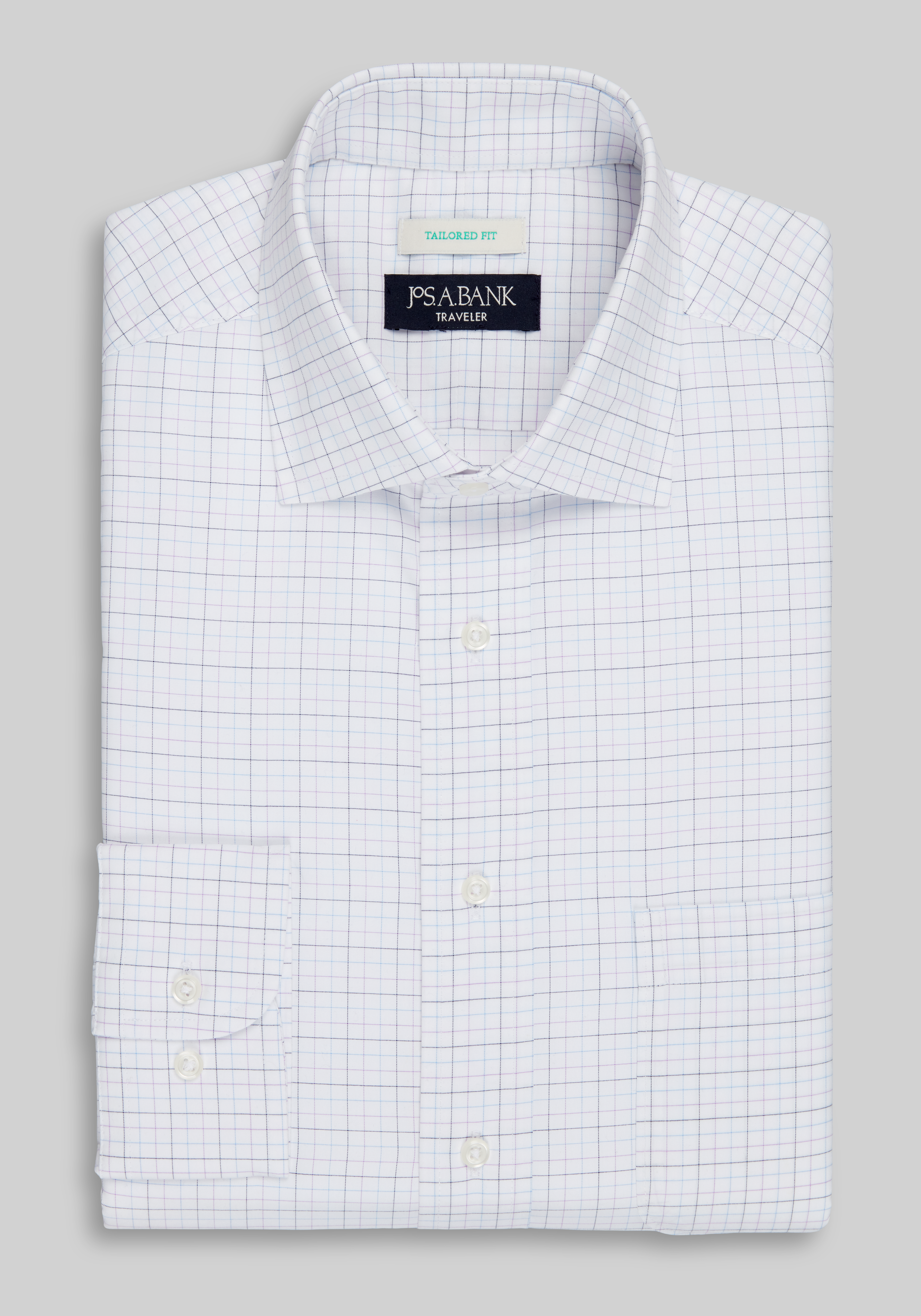 Traveler® Collection Tailored Fit Spread Collar Dress Shirt
