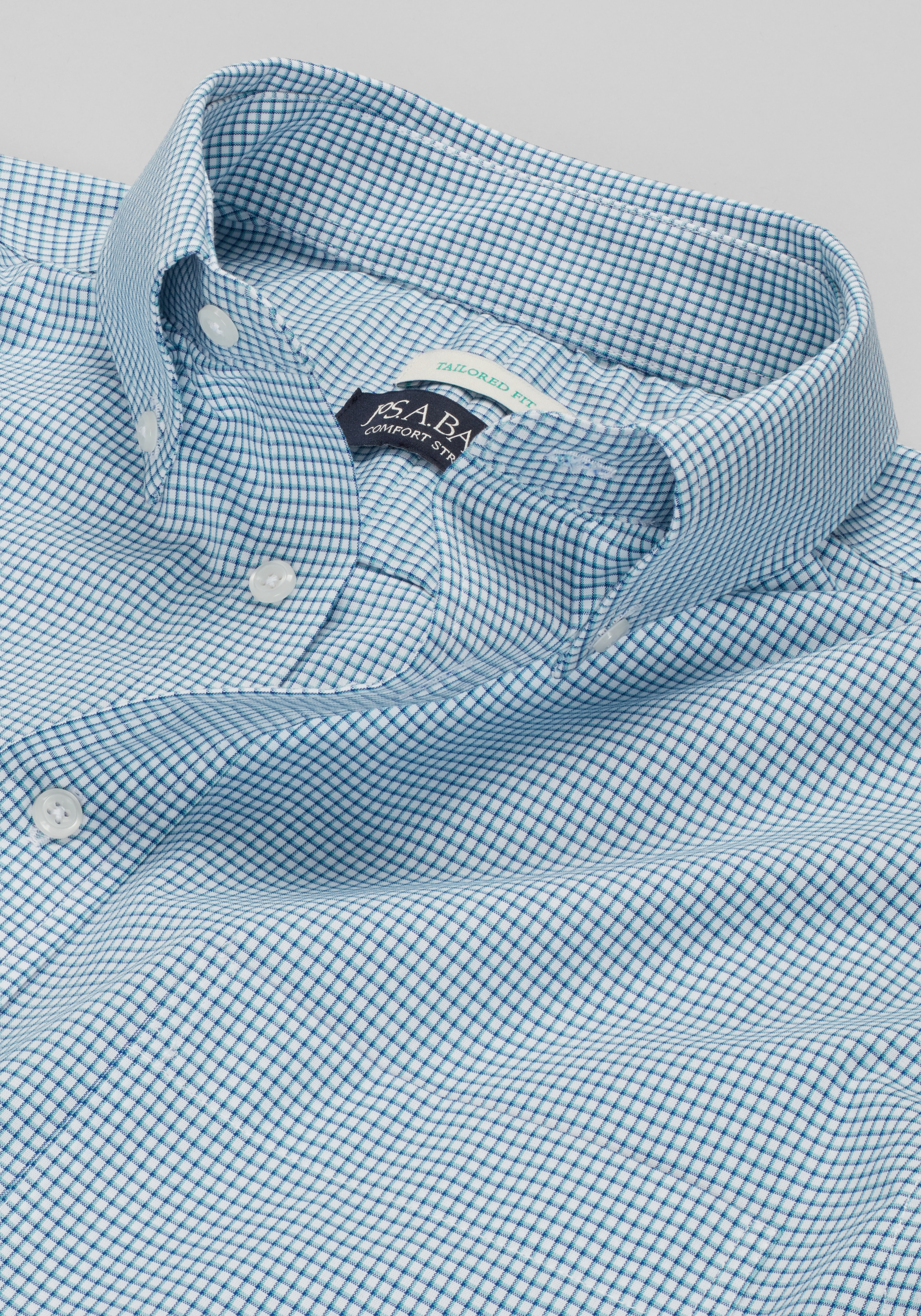 Jos. A. Bank Comfort Stretch Tailored Fit Button-Down Collar Check Dress Shirt