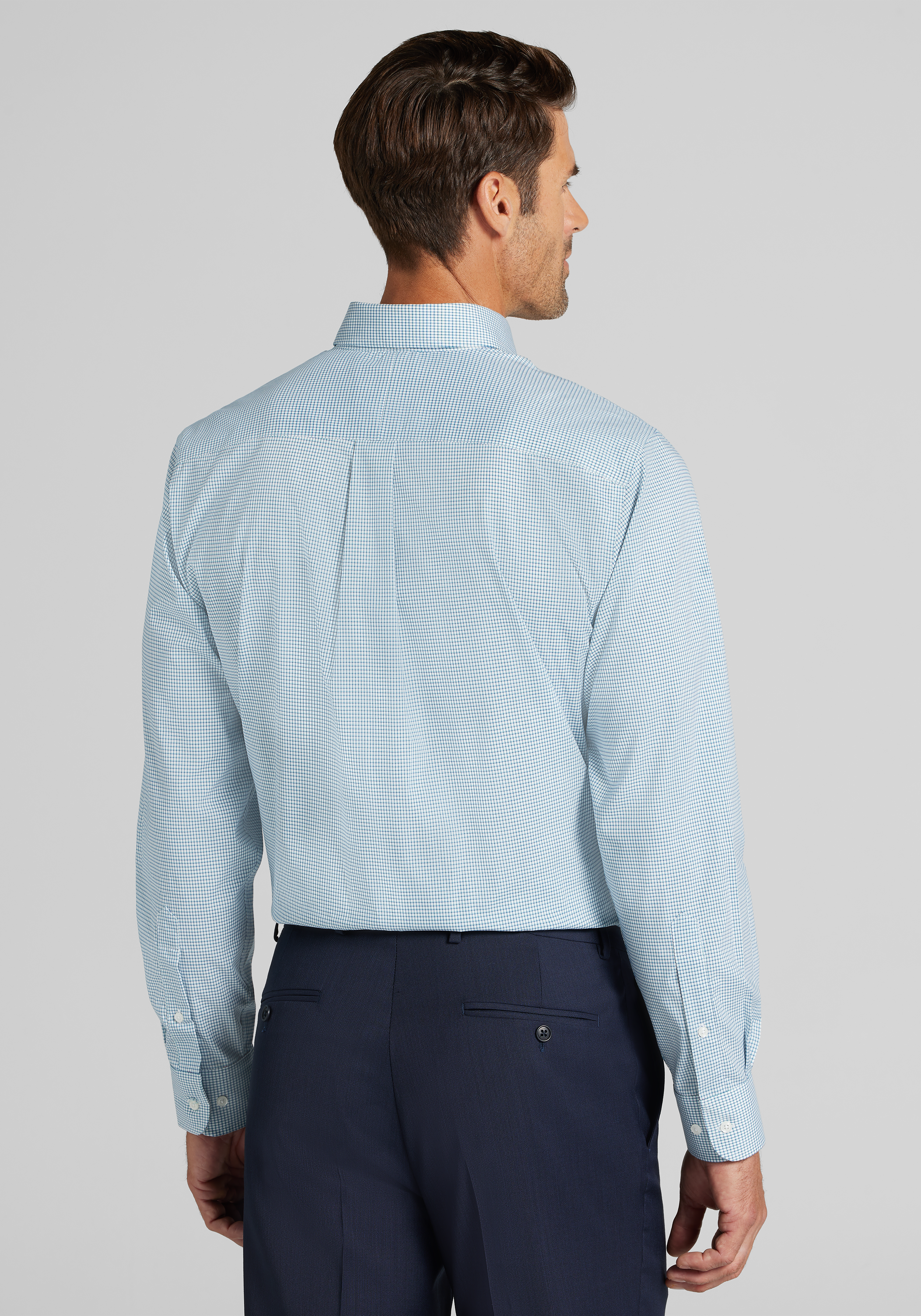 Jos. A. Bank Comfort Stretch Tailored Fit Button-Down Collar Check Dress Shirt