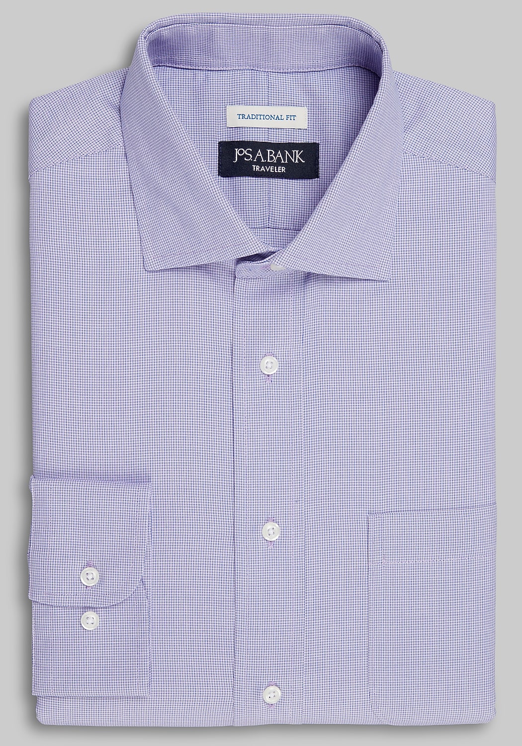 Traveler&reg; Collection Traditional Fit Spread Collar Solid Dress Shirt