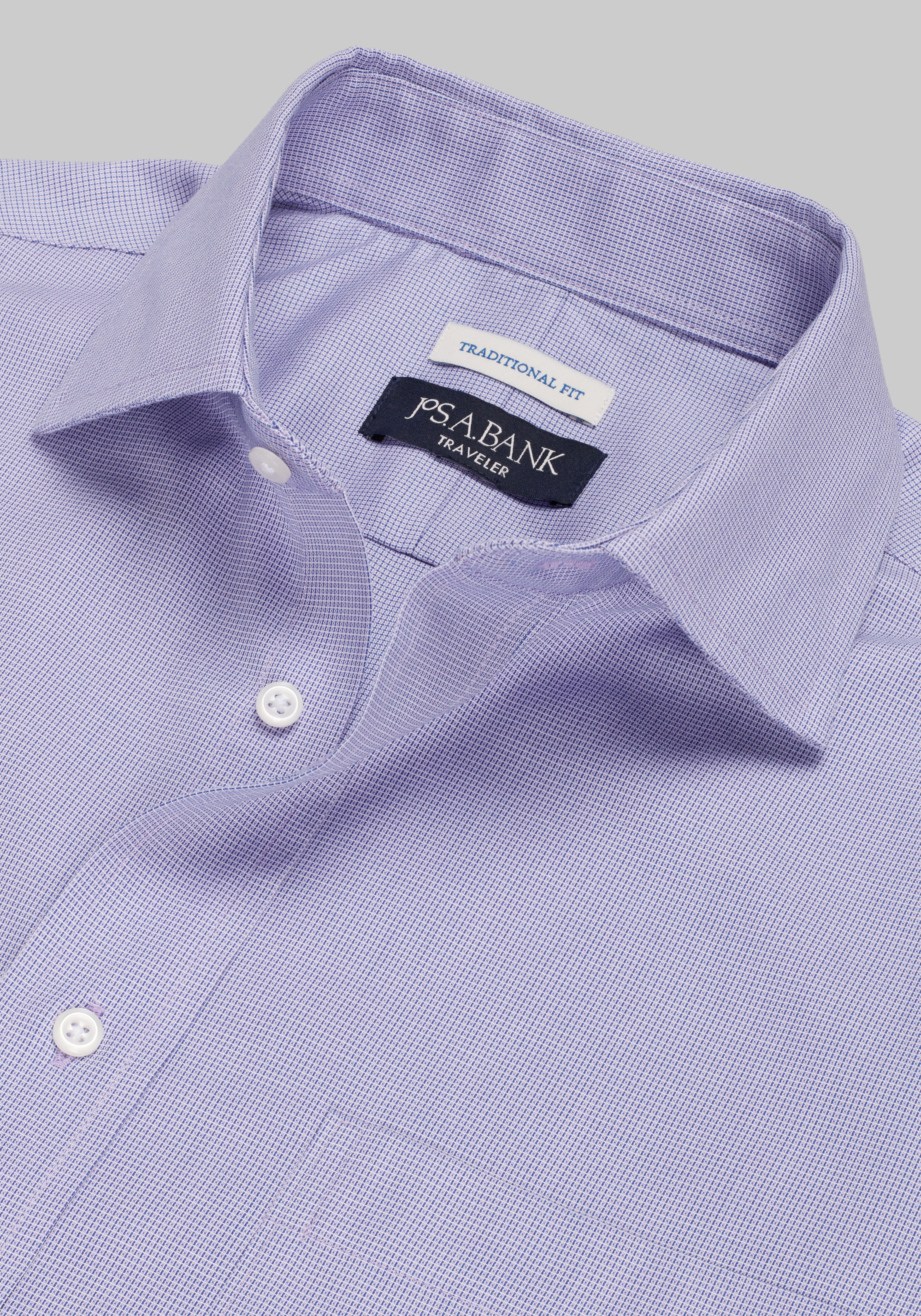 Traveler® Collection Traditional Fit Spread Collar Solid Dress Shirt - Big & Tall