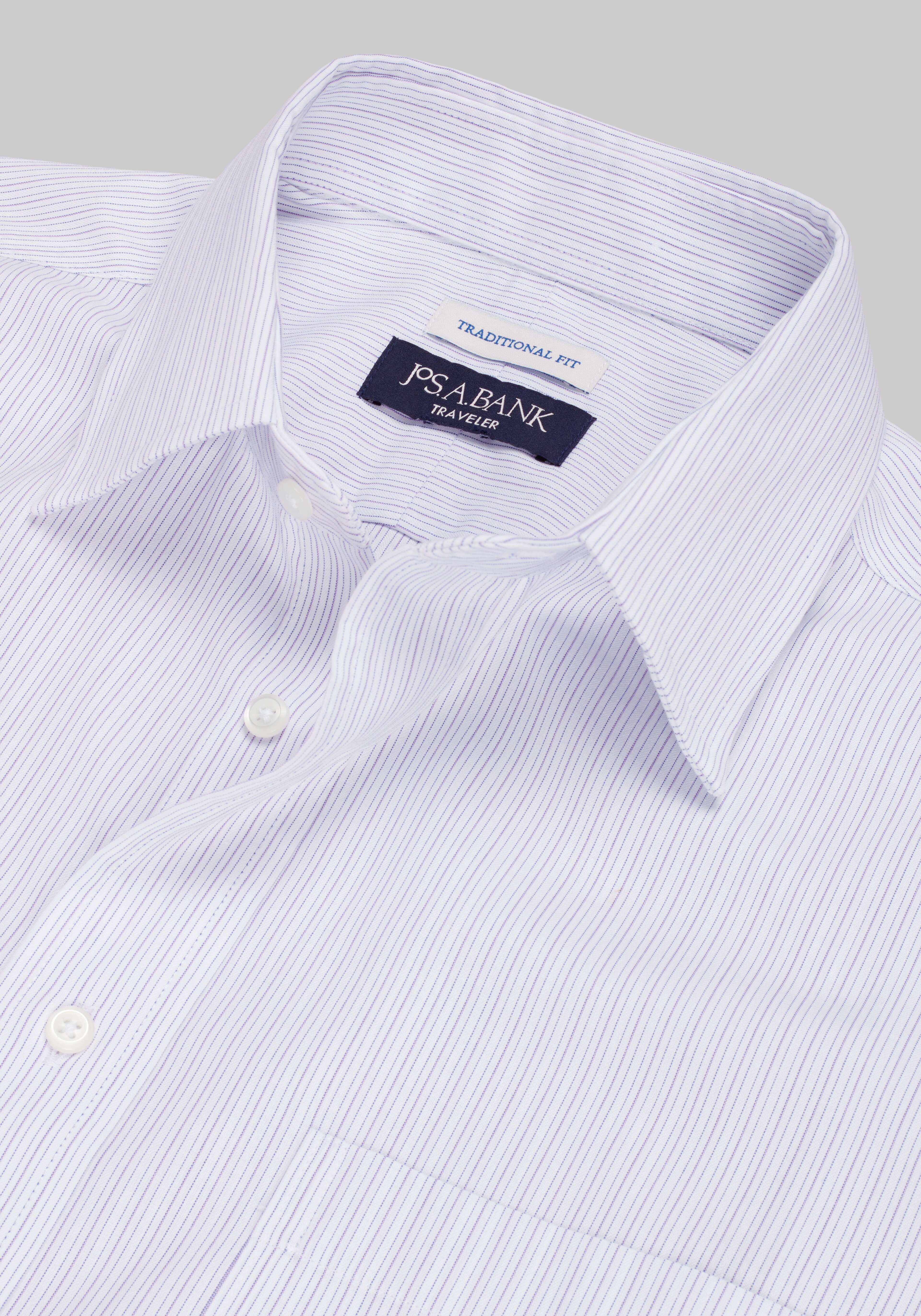 Traveler® Collection Traditional Fit Point Collar Stripe Dress Shirt - Big & Tall CLEARANCE