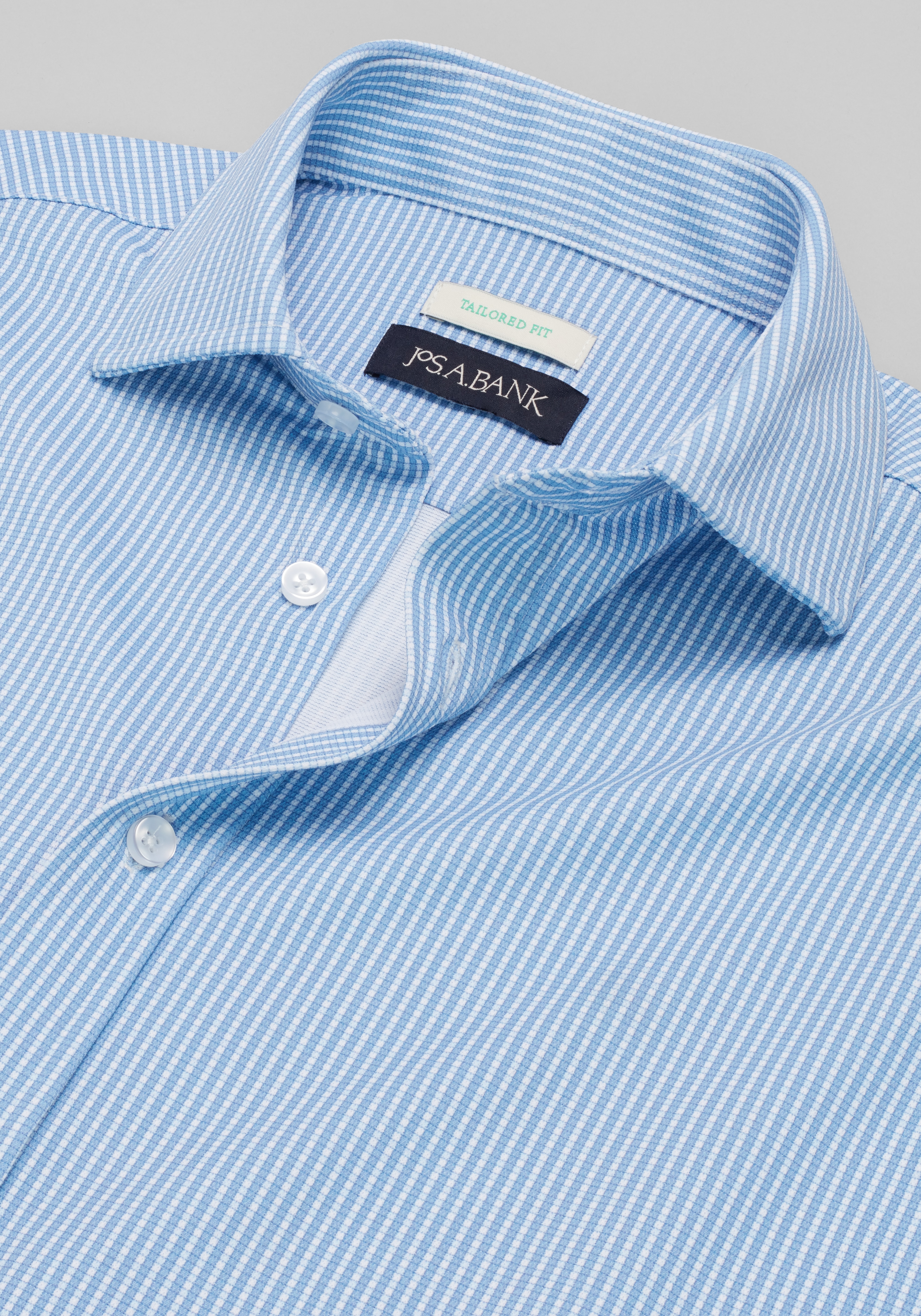 Jos. A Bank Tailored Fit Micro Check Pique Dress Shirt