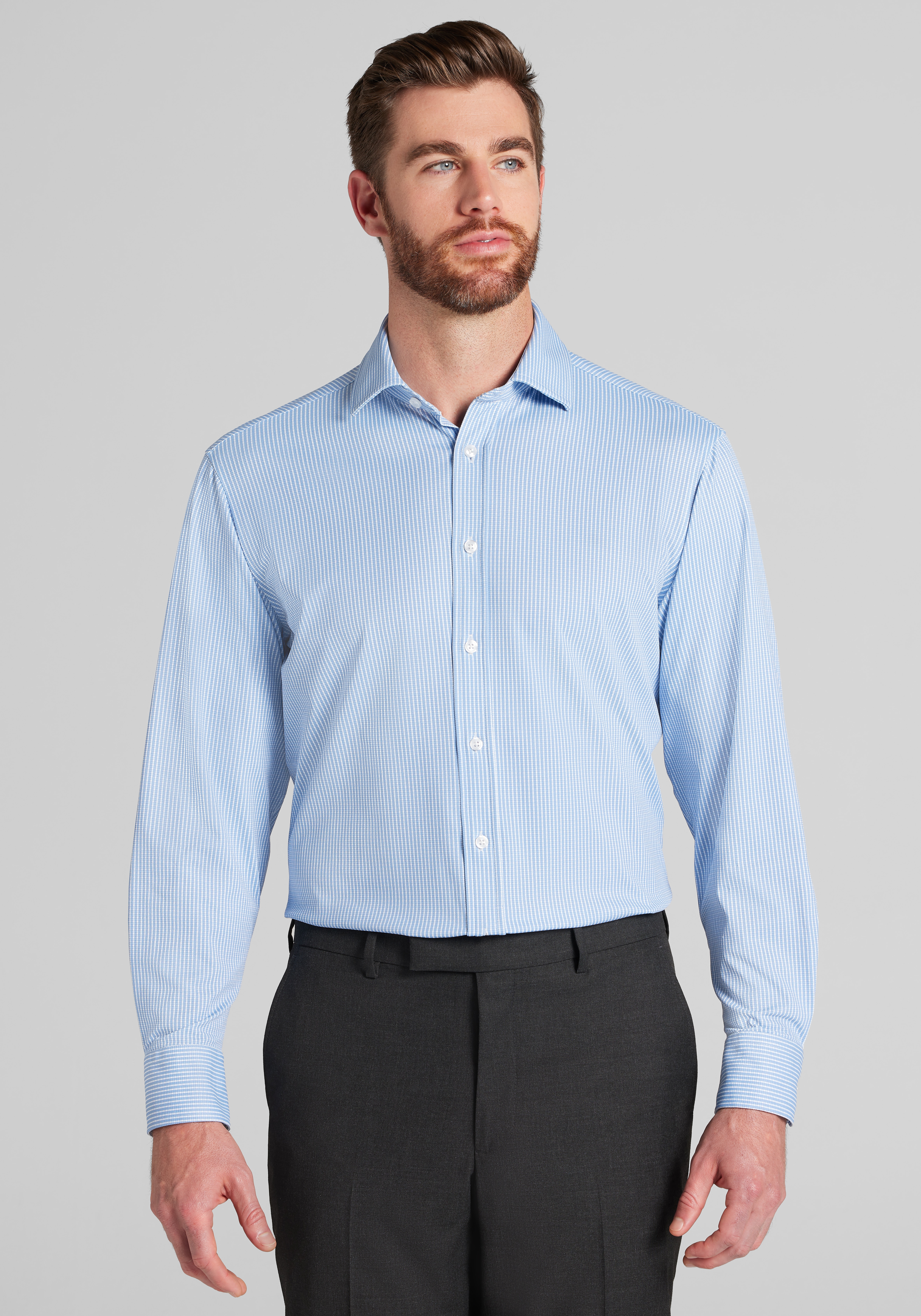 Men's New!, Jos. A Bank Tailored Fit Micro Check Pique Dress Shirt - Jos A Bank