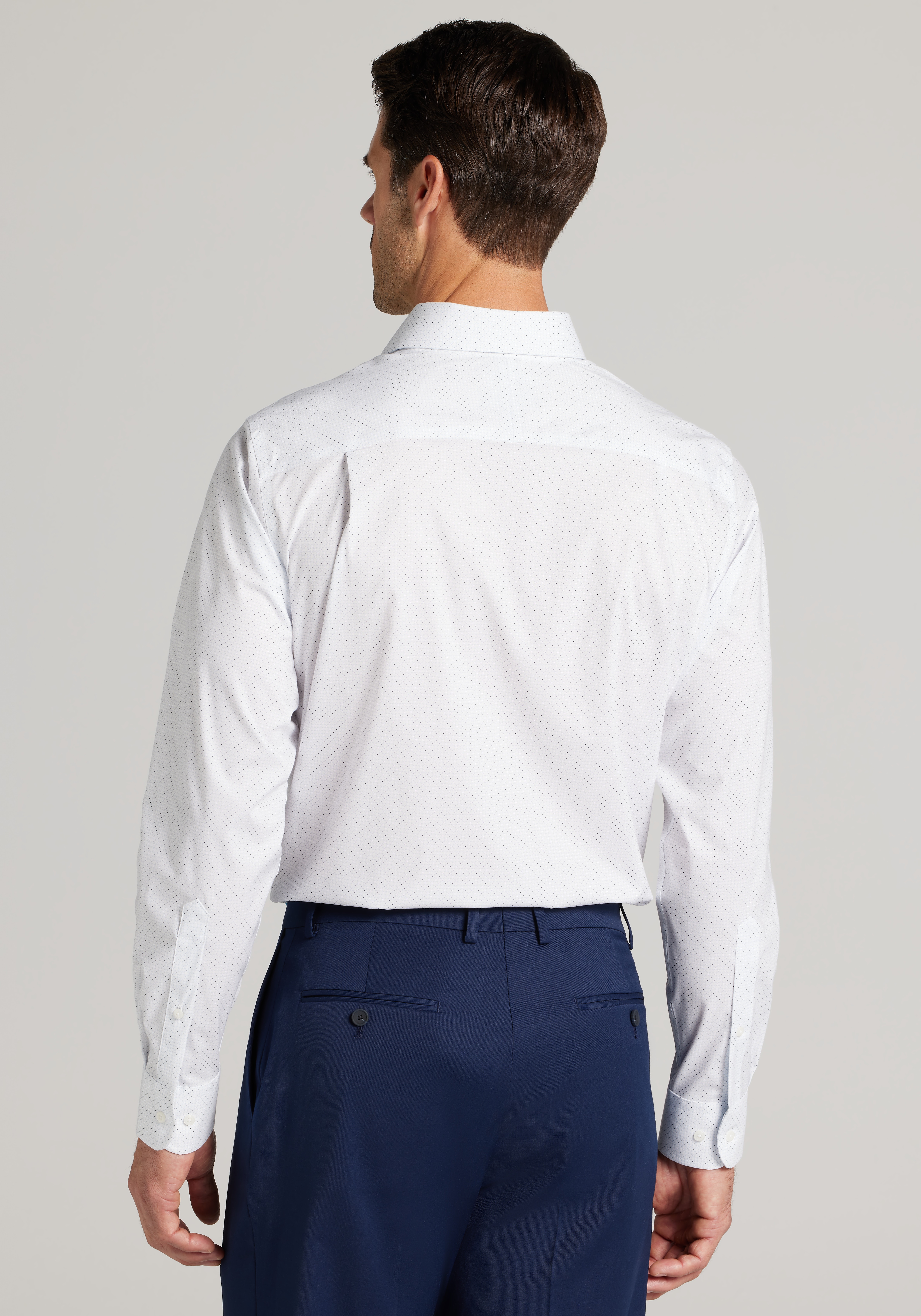 Jos. A. Bank Comfort Stretch Tailored Fit Spread Collar Medallion Dot Dress Shirt