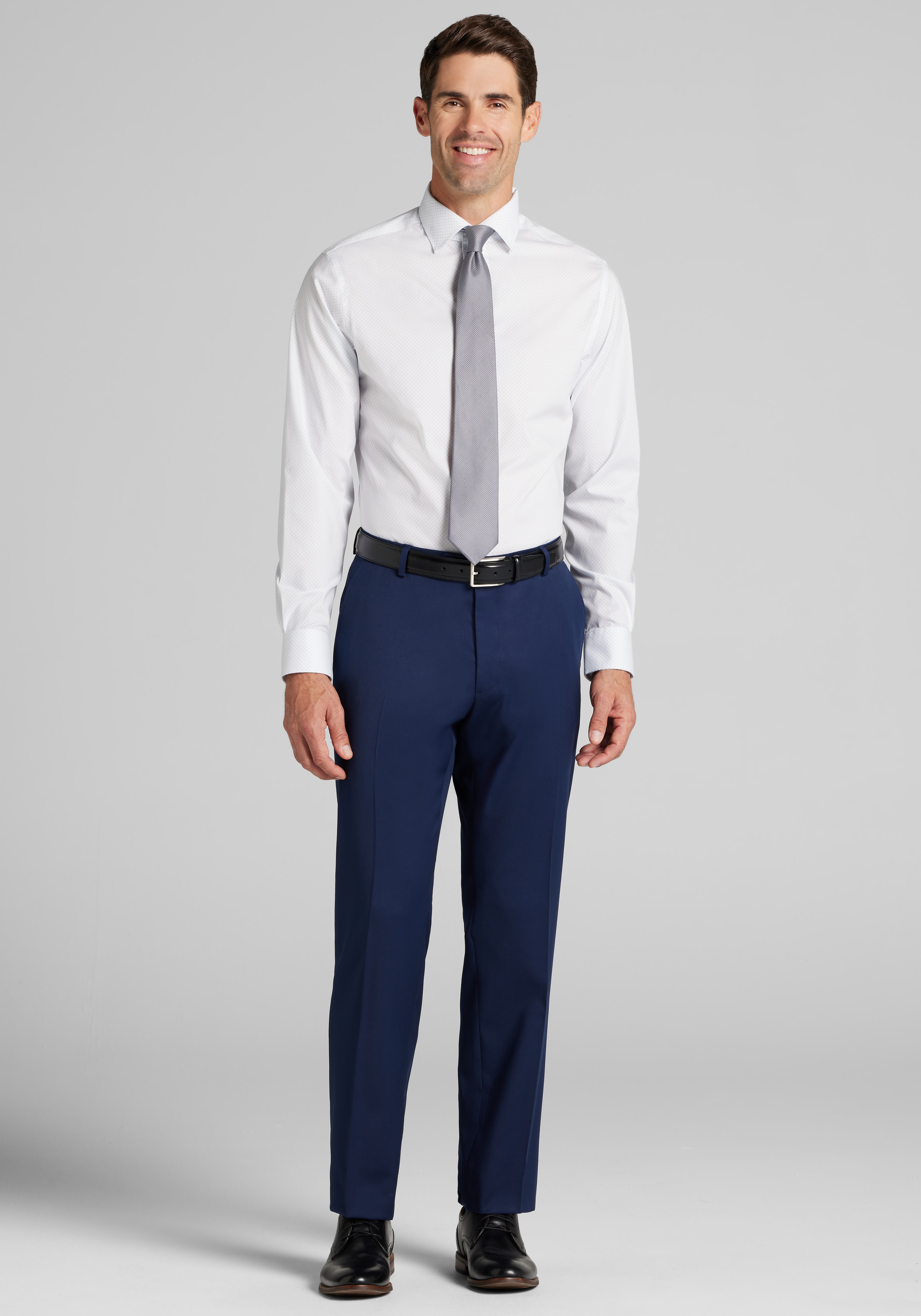 Jos. A. Bank Comfort Stretch Tailored Fit Spread Collar Medallion Dot Dress Shirt