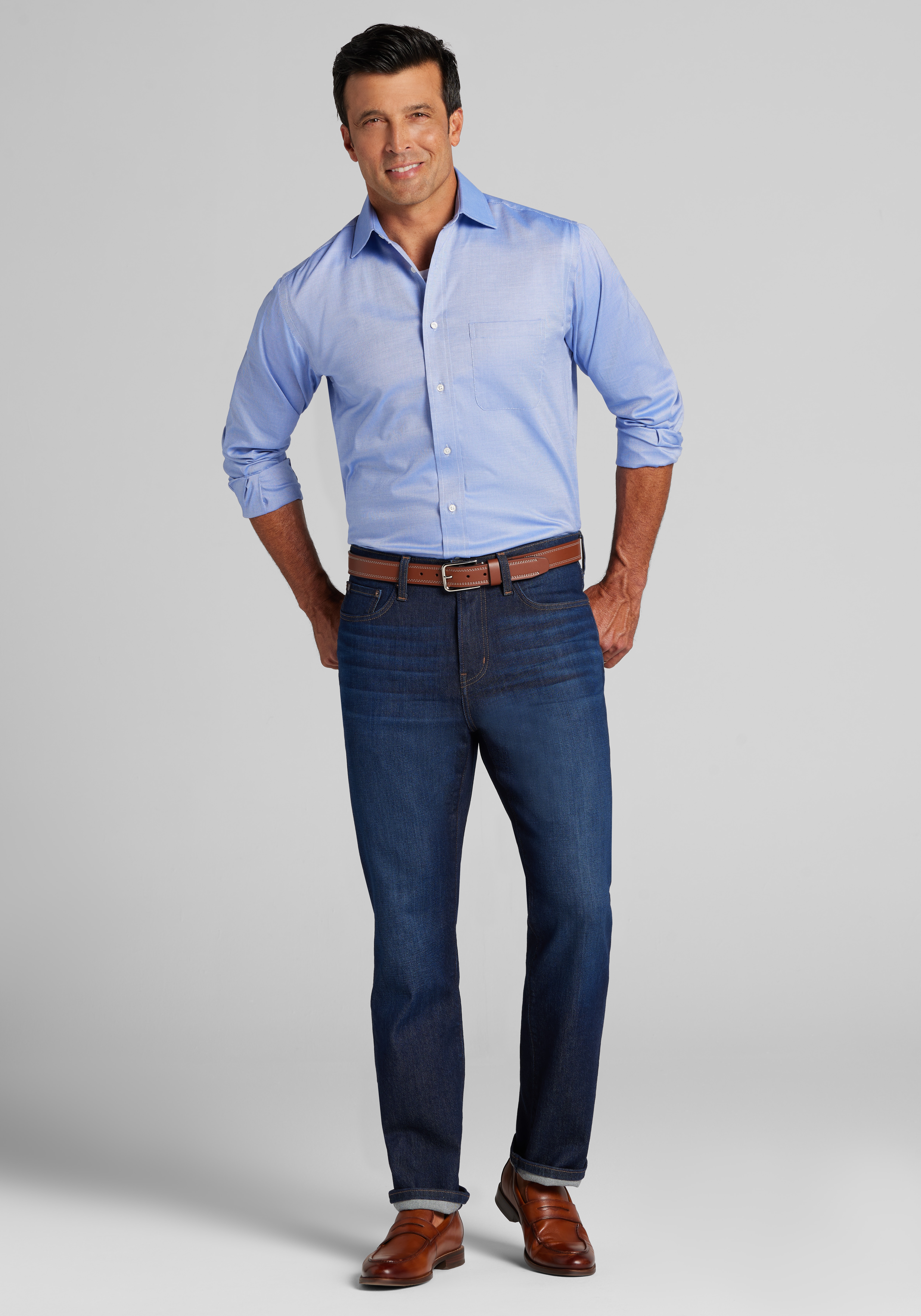 Jos. A Bank Traditional Fit Solid Comfort Stretch Dress Shirt