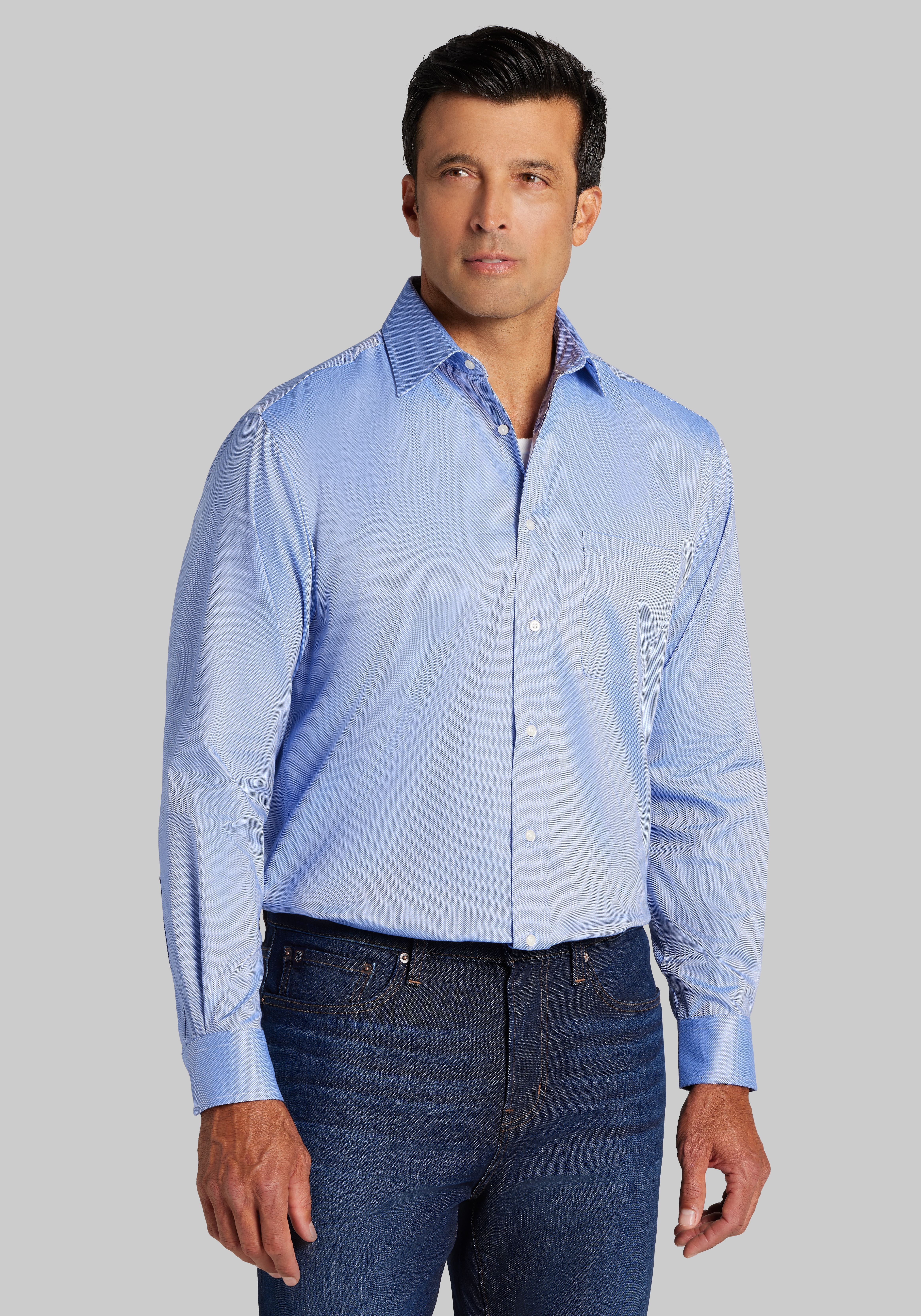 Jos. A Bank Traditional Fit Solid Comfort Stretch Dress Shirt