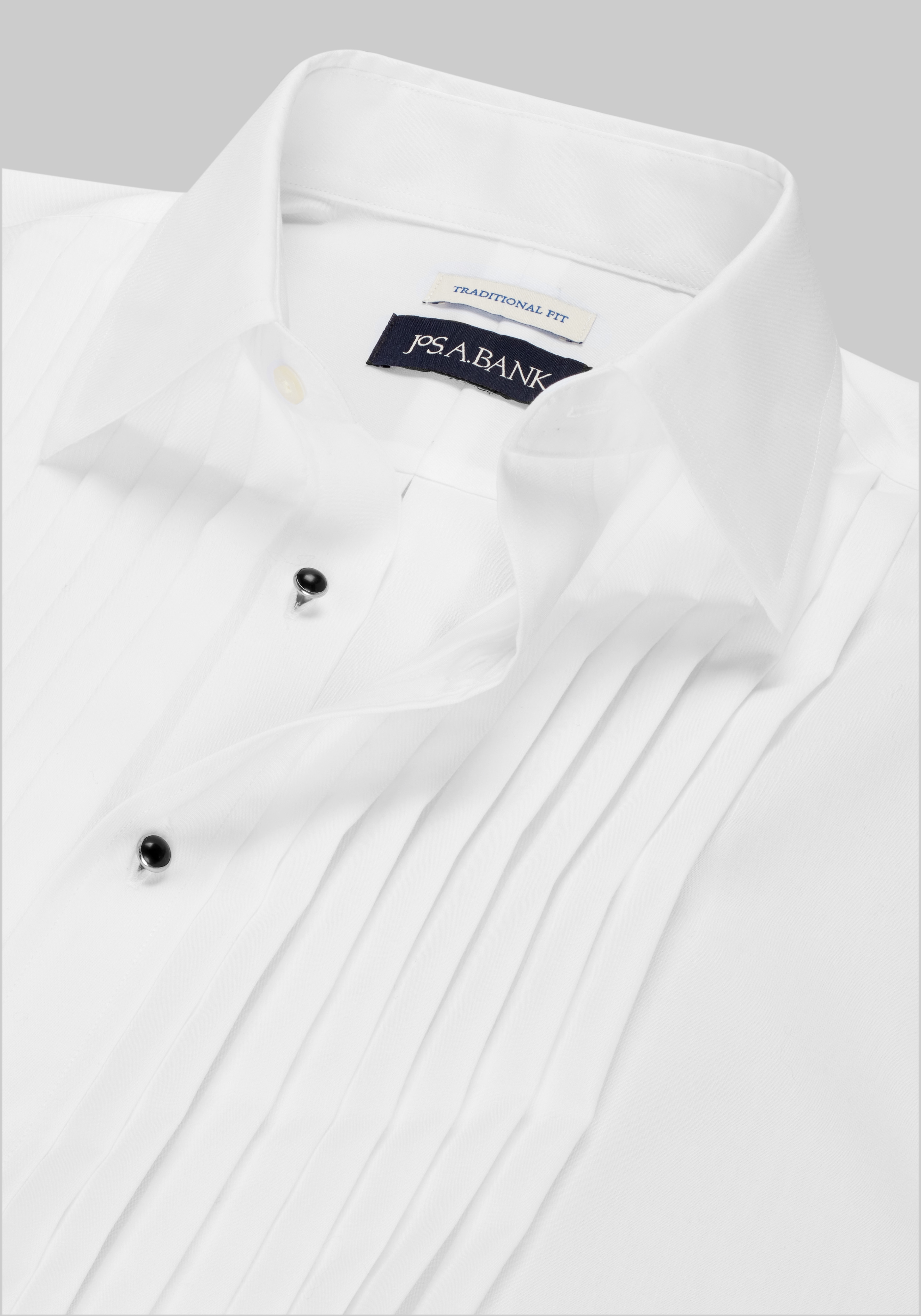 Jos. A. Bank Comfort Stretch Traditional Fit Point Collar French Cuff Eight-Pleat Formal Dress Shirt