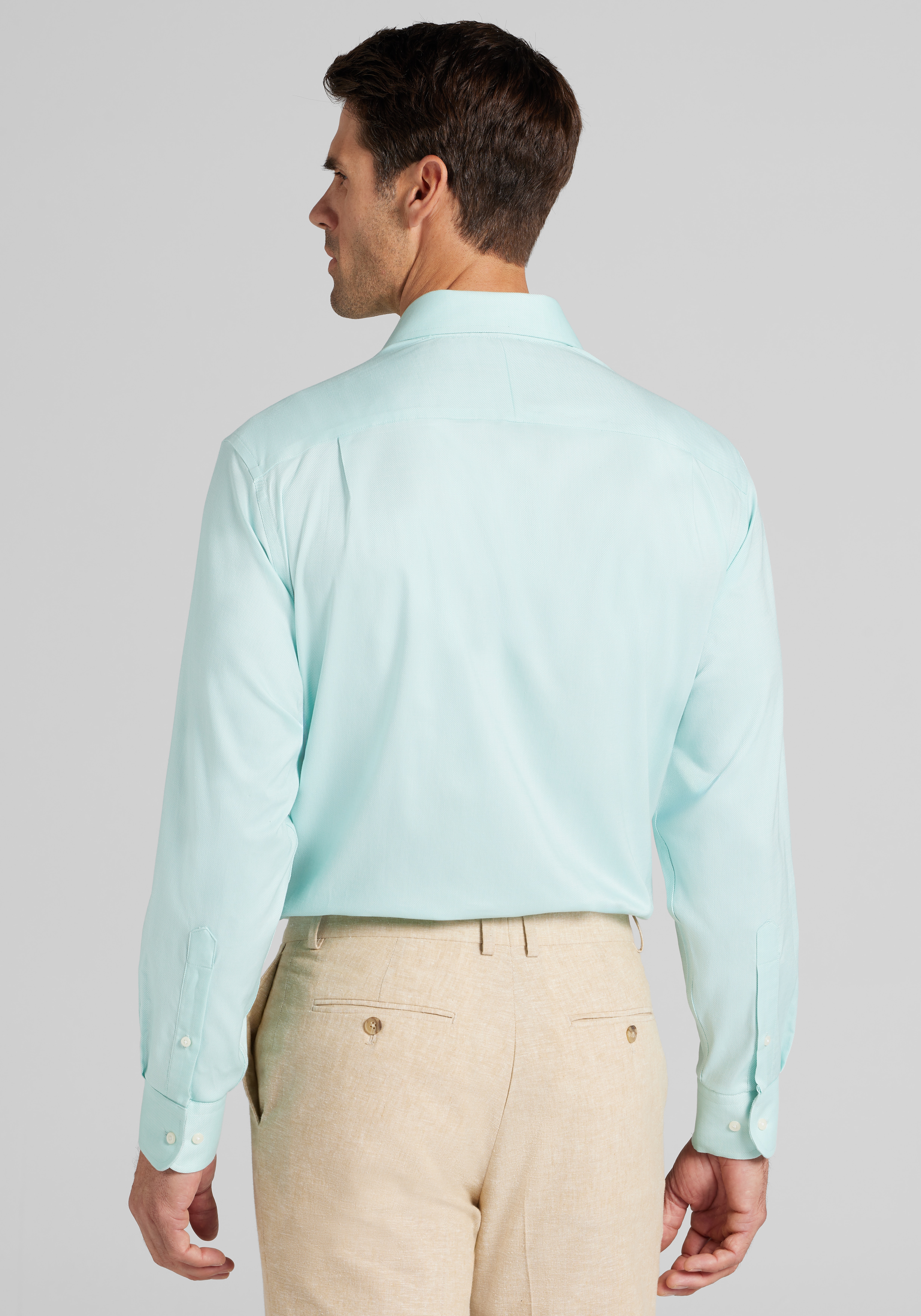 Jos. A. Bank Comfort Stretch Traditional Fit Spread Collar Solid Dress Shirt