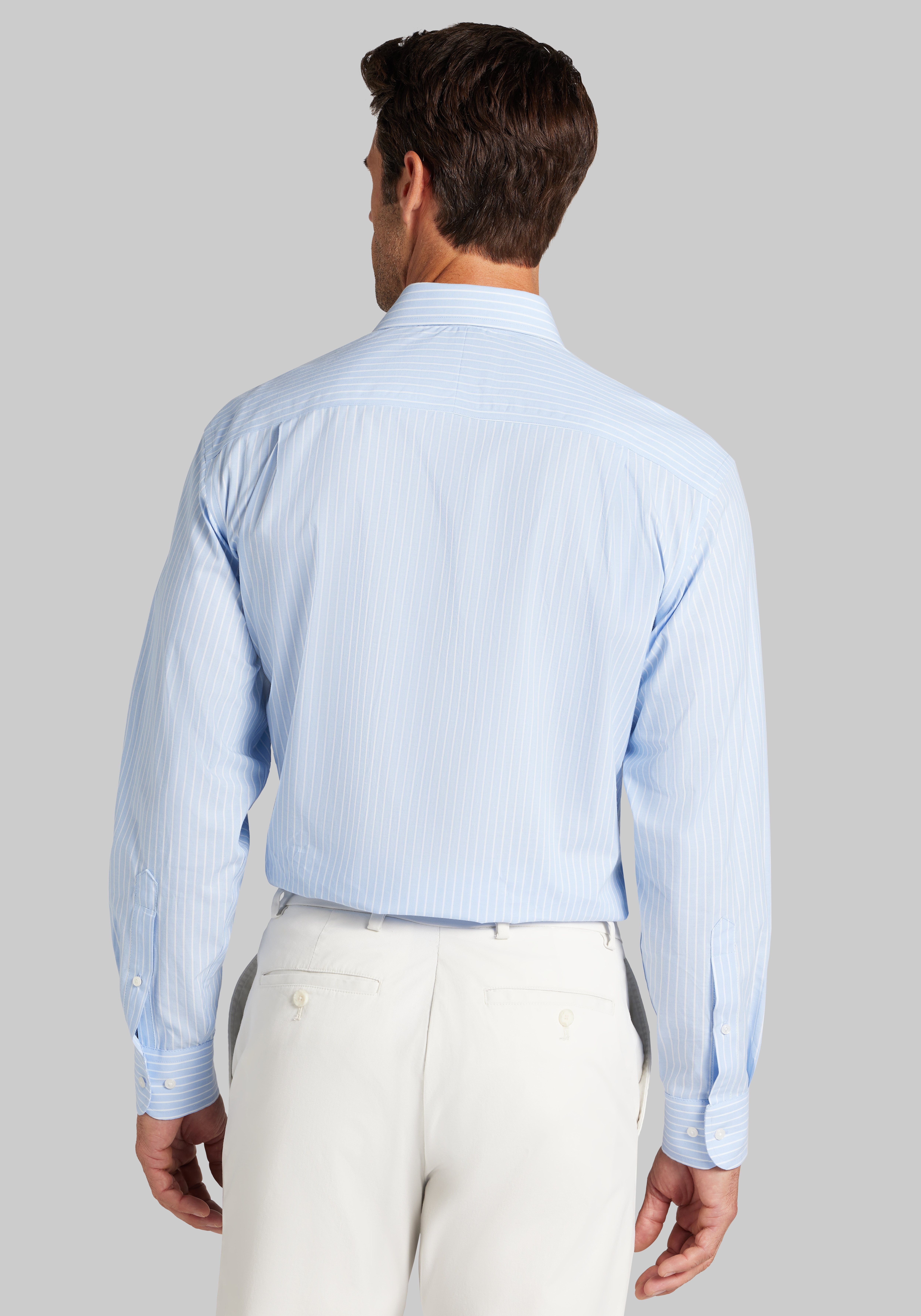 Jos. A. Bank Comfort Stretch Traditional Fit Spread Collar Stripe Dress Shirt