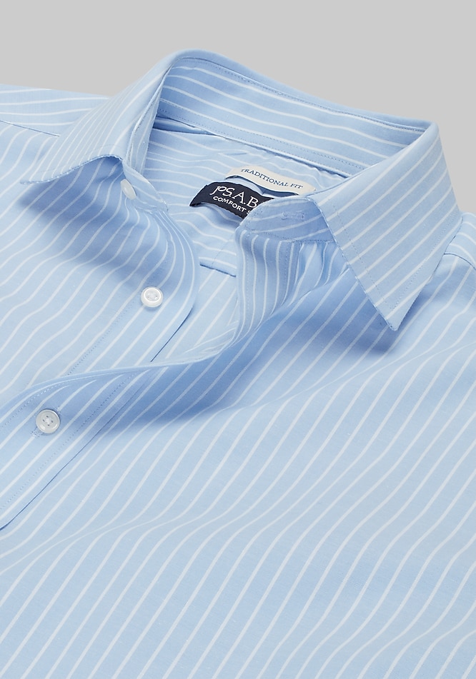stretch collar dress shirt Non-Iron Super Point - Gray [A09_EQLM2302] casual look Perry Ellis Performance Stretch Spread