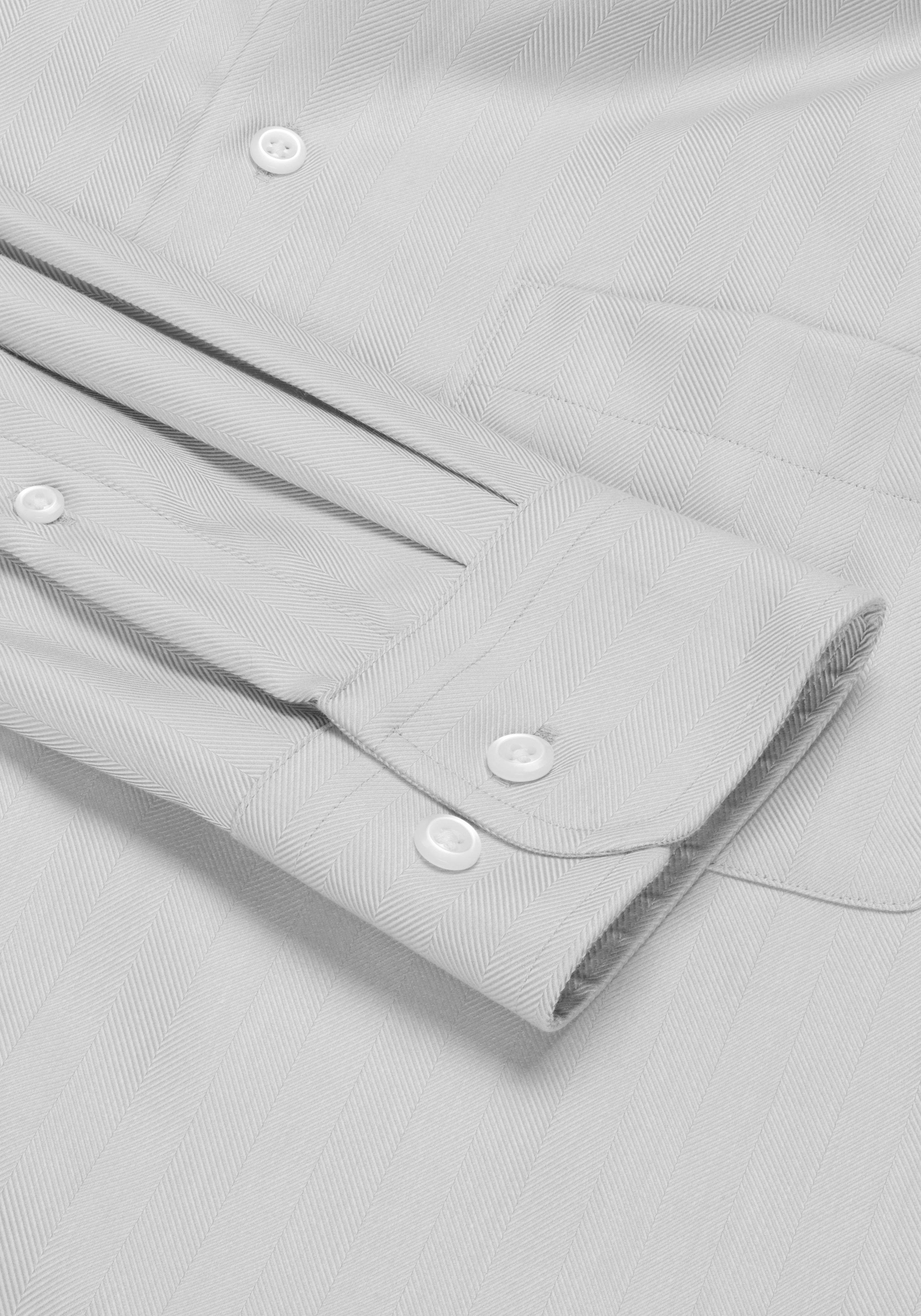 Reserve Collection Tailored Fit Solid Herringbone Dress Shirt