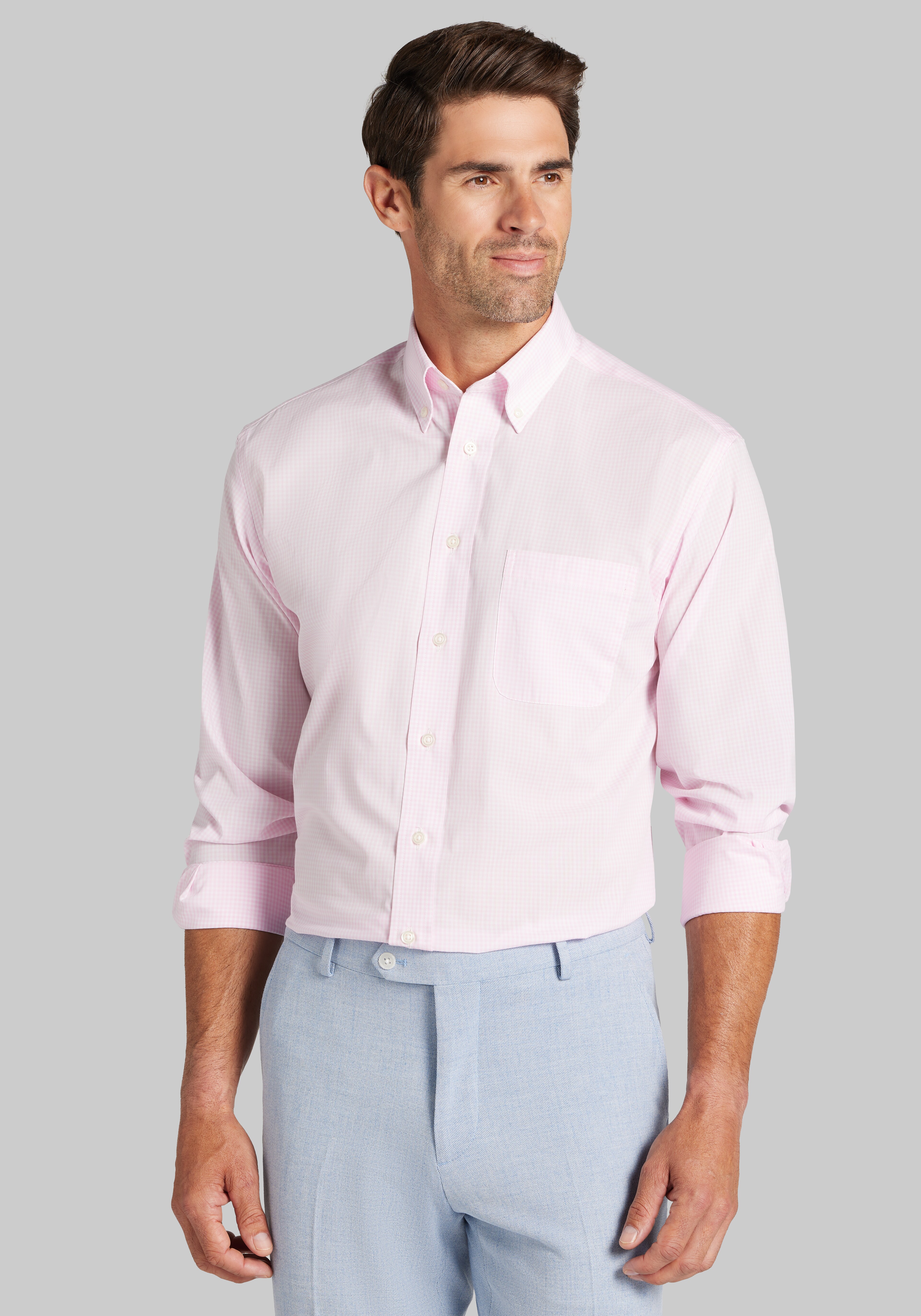 1905 Collection Traditional Fit Button-Down Collar Check Dress Shirt CLEARANCE