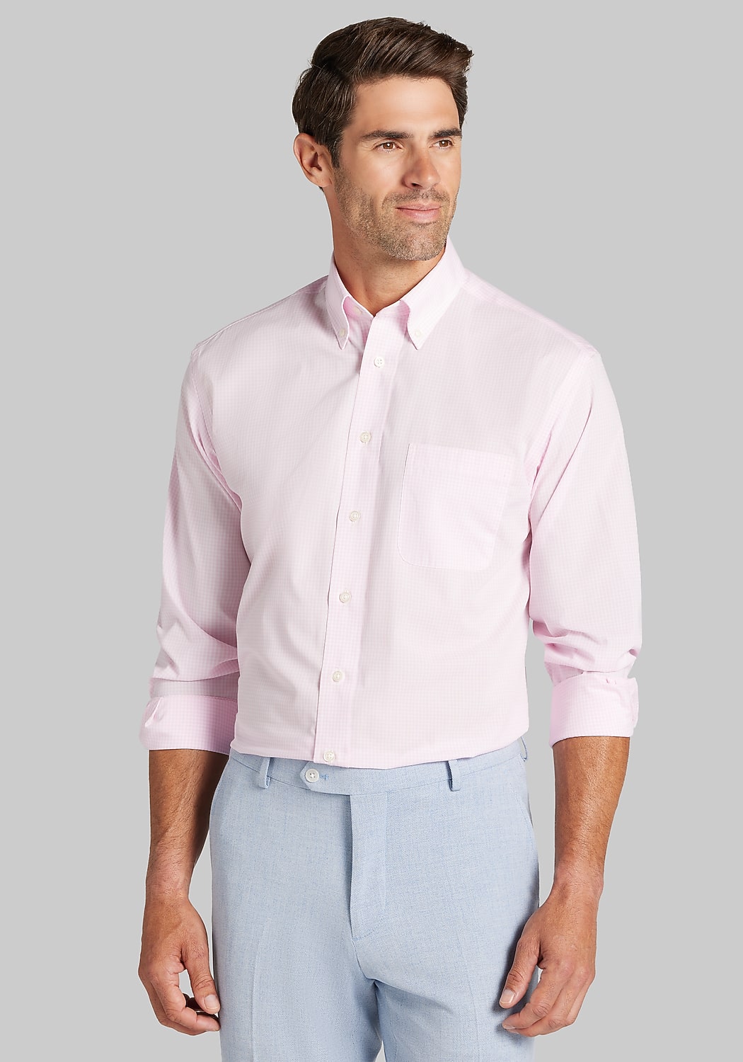 1905 Collection Traditional Fit Button-Down Collar Check Dress Shirt