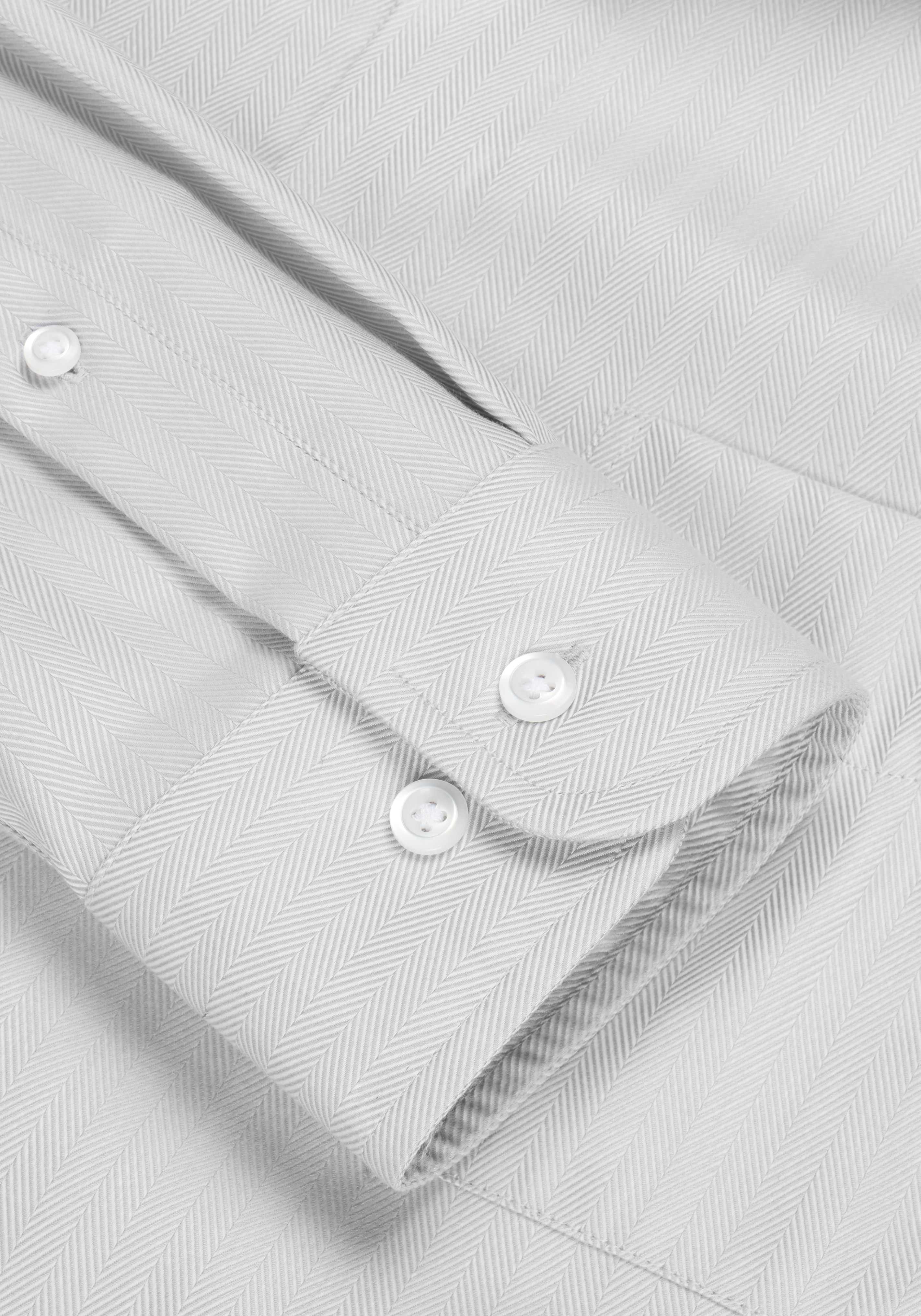 Reserve Collection Tailored Fit Spread Collar Herringbone Dress Shirt