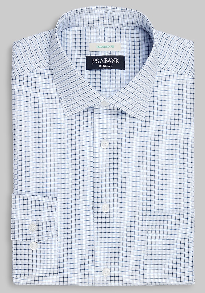 jos a bank big and tall dress shirts Men's Big & Tall Reserve Collection Tailored Fit Spread Collar Herringbone Pattern Dress Shirt at Jos. A. Bank, Cream/White, Size 18 X 36