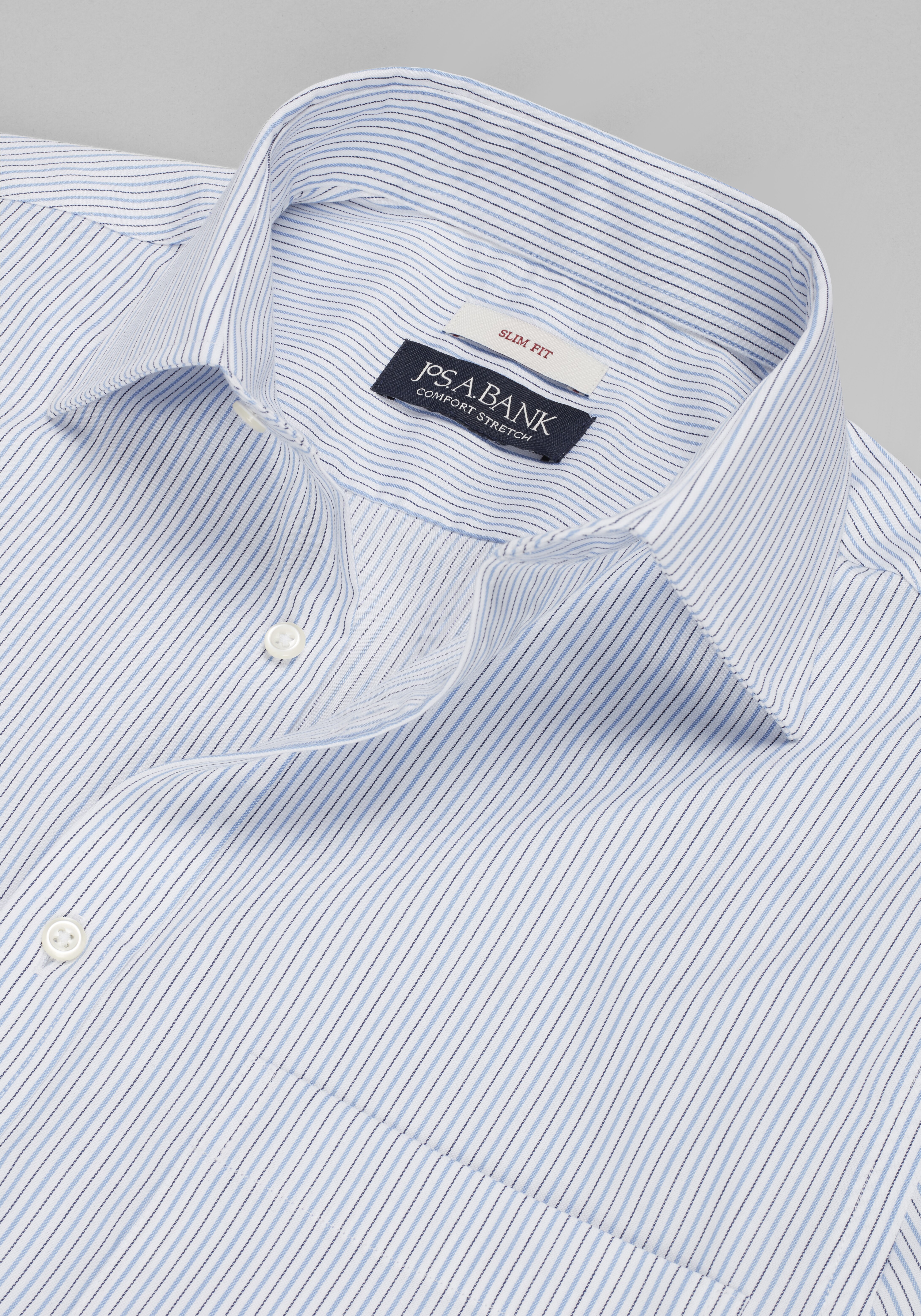 Jos. A. Bank Slim Fit Spread Collar Stripe Dress Shirt