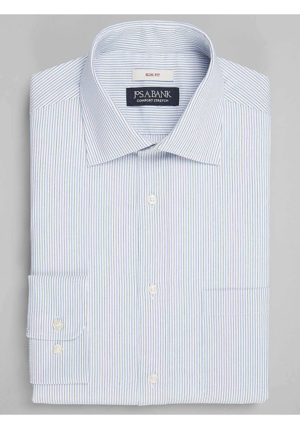 Jos. A. Bank Slim Fit Spread Collar Stripe Dress Shirt