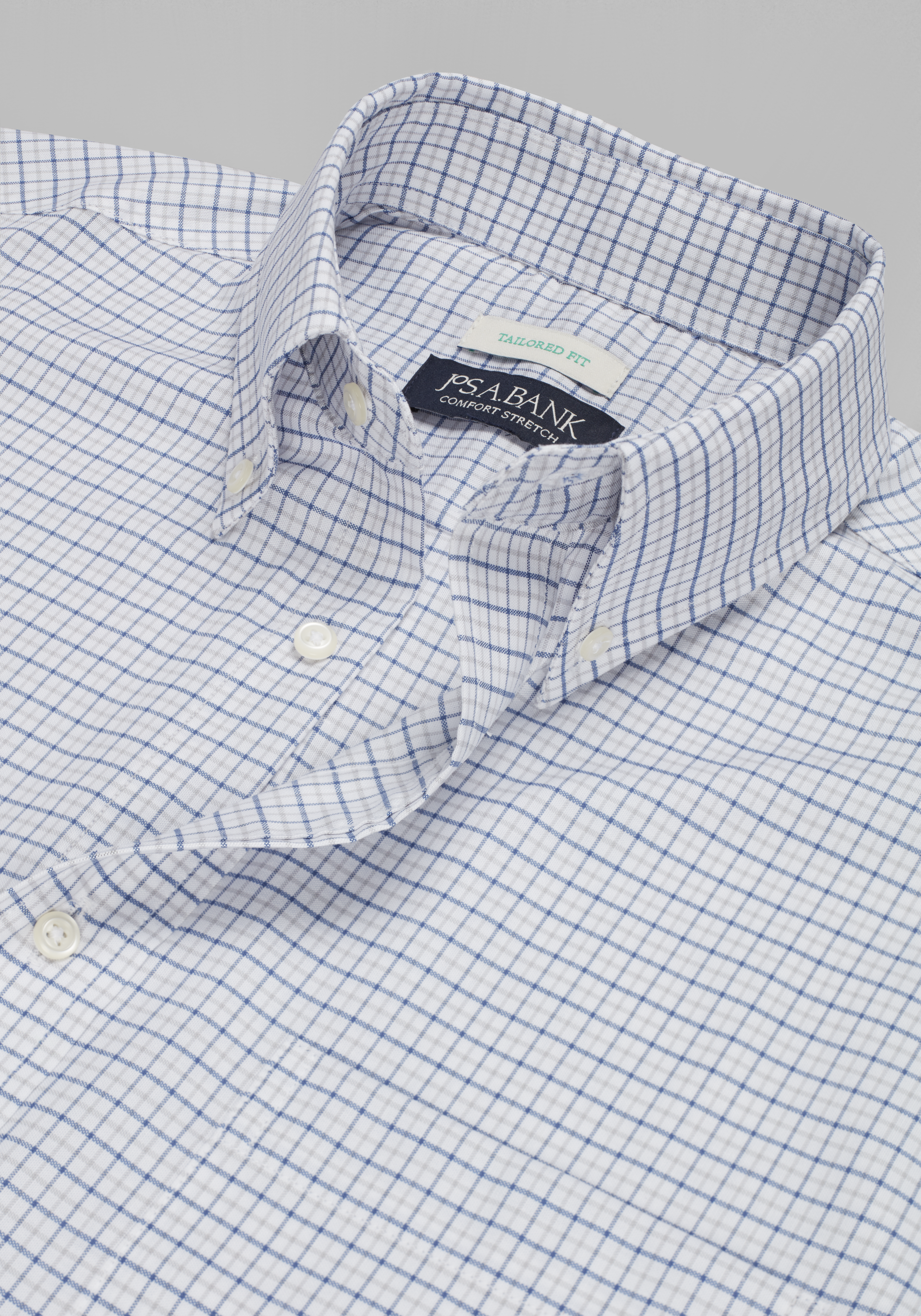 Jos. A. Bank Tailored Fit Button-Down Collar Tattersall Dress Shirt CLEARANCE