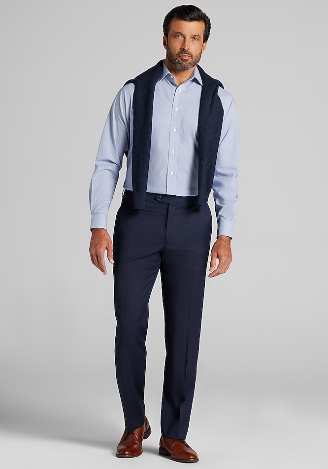 Jos. A. Bank Tailored Fit Spread Collar Tiny Grid Dress Shirt - Missionary  Package | Jos A Bank