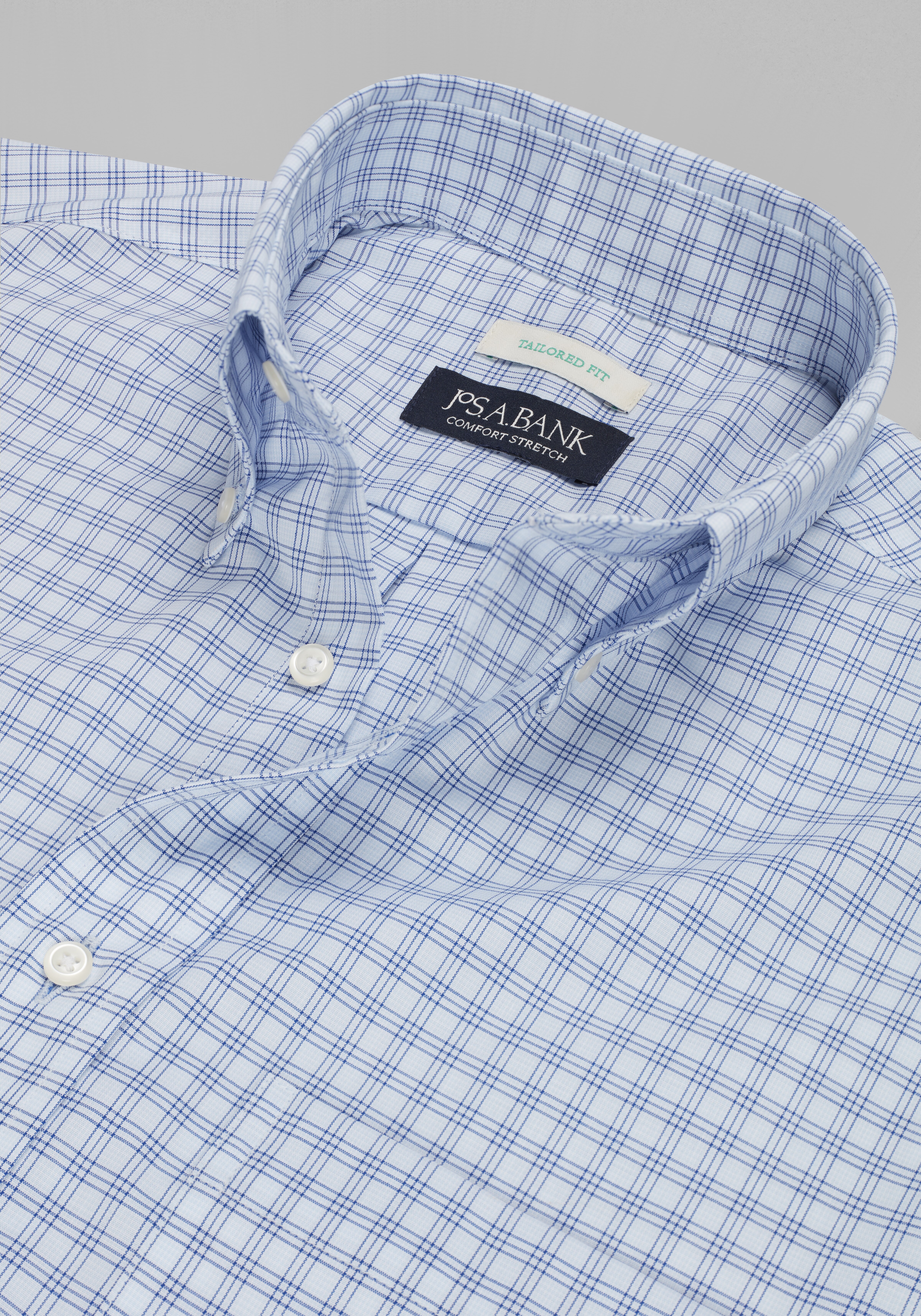 Jos. A. Bank Tailored Fit Button-Down Collar Check Dress Shirt