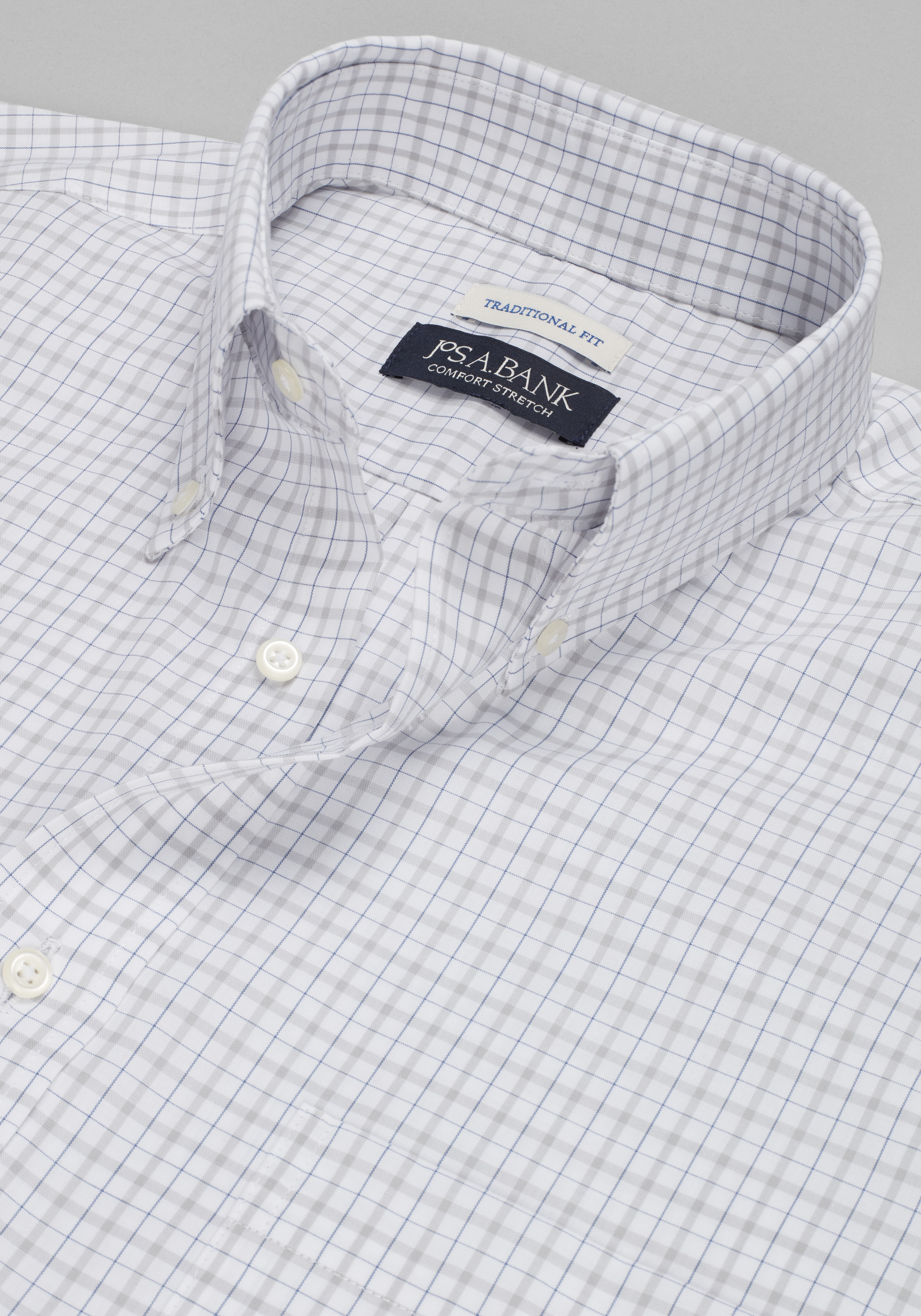 Jos. A. Bank Traditional Fit Button-Down Collar Check Dress Shirt CLEARANCE
