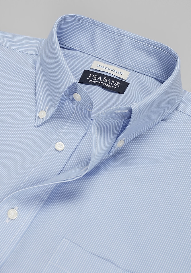 Jos A. Bank Traditional Fit Fine Stripe Comfort Stretch Dress Shirt - Big &  Tall - New Arrivals | Jos A Bank