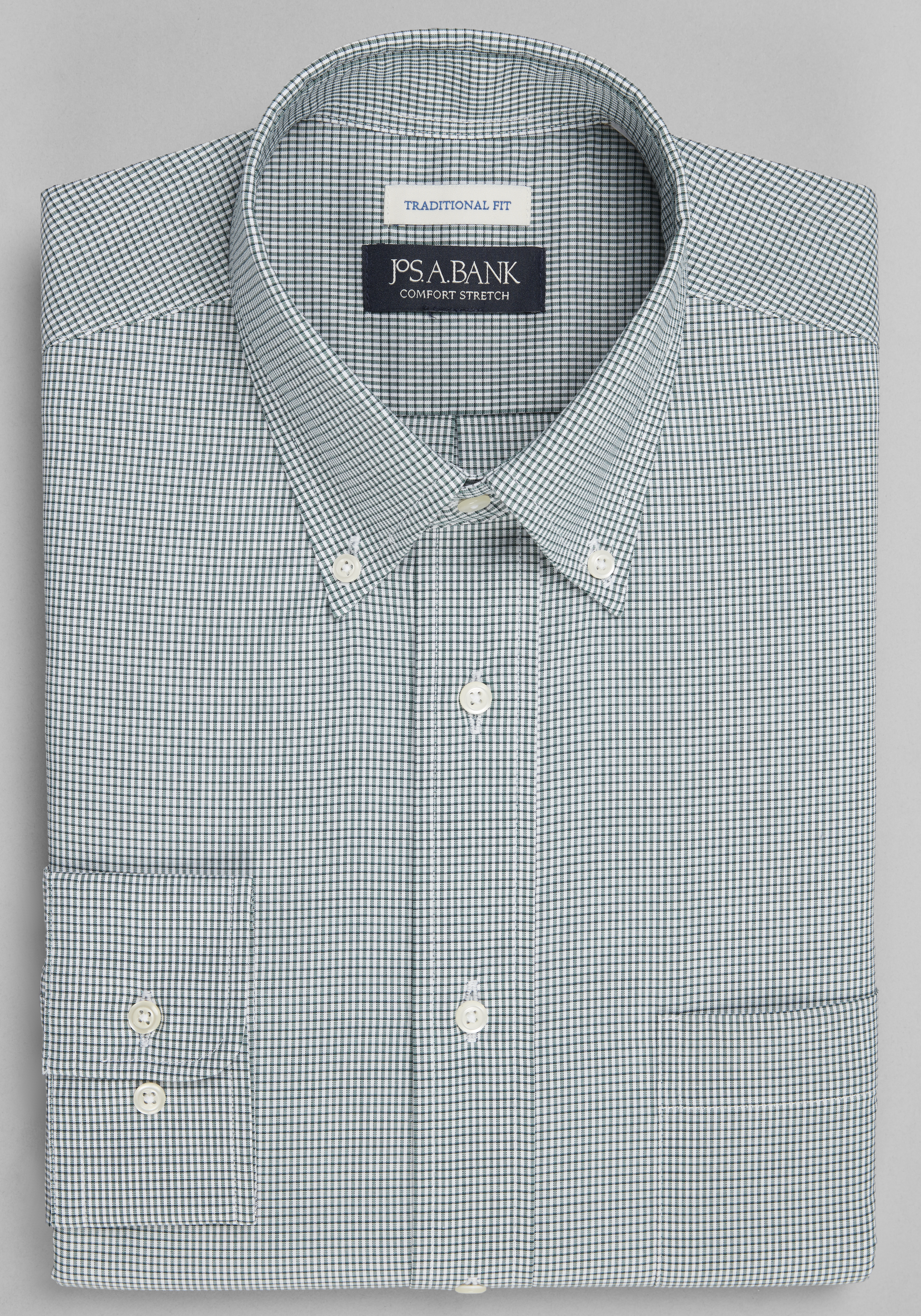 Men's Dress Shirts, Jos A. Bank Traditional Fit Micro Grid Comfort Stretch Dress Shirt - Jos A Bank