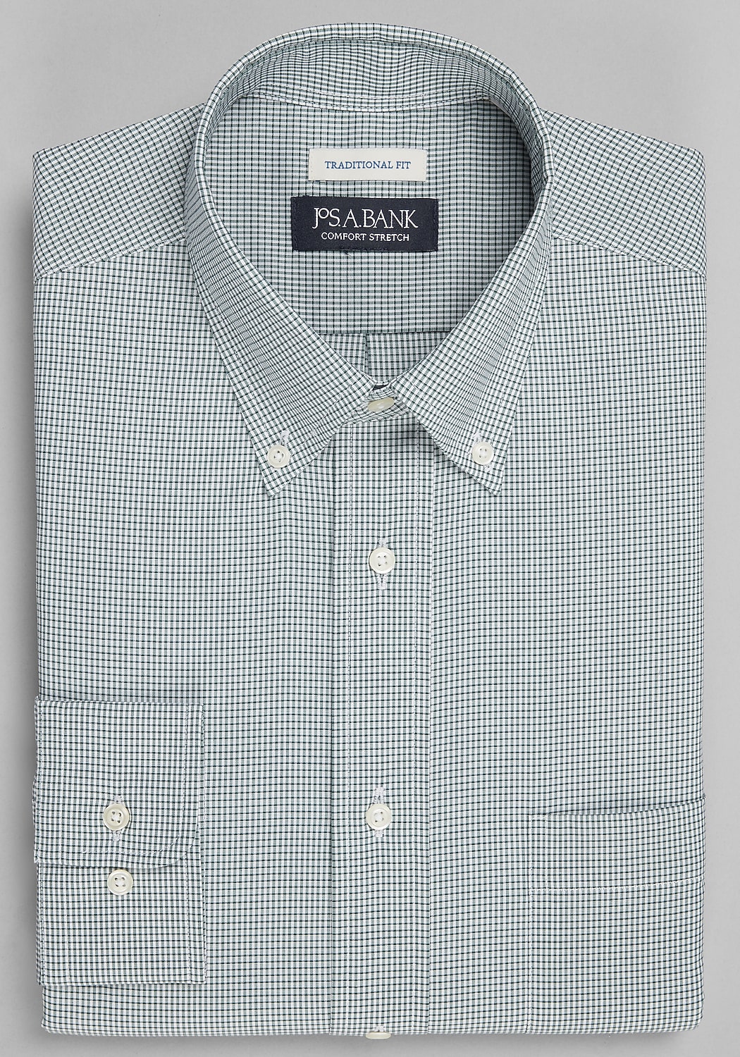 Jos A. Bank Traditional Fit Micro Grid Comfort Stretch Dress Shirt