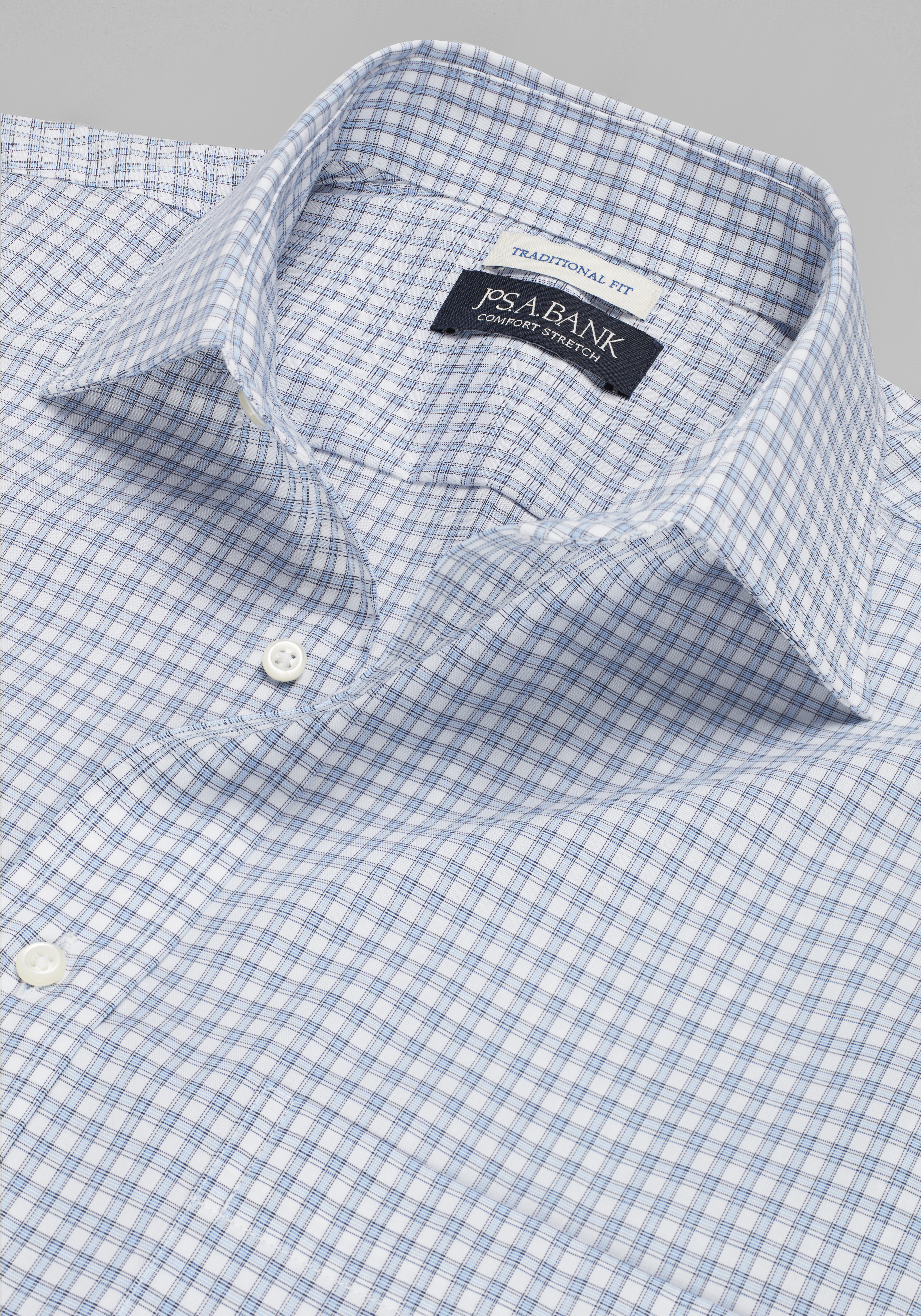 Jos. A. Bank Traditional Fit Spread Collar Gingham Dress Shirt CLEARANCE