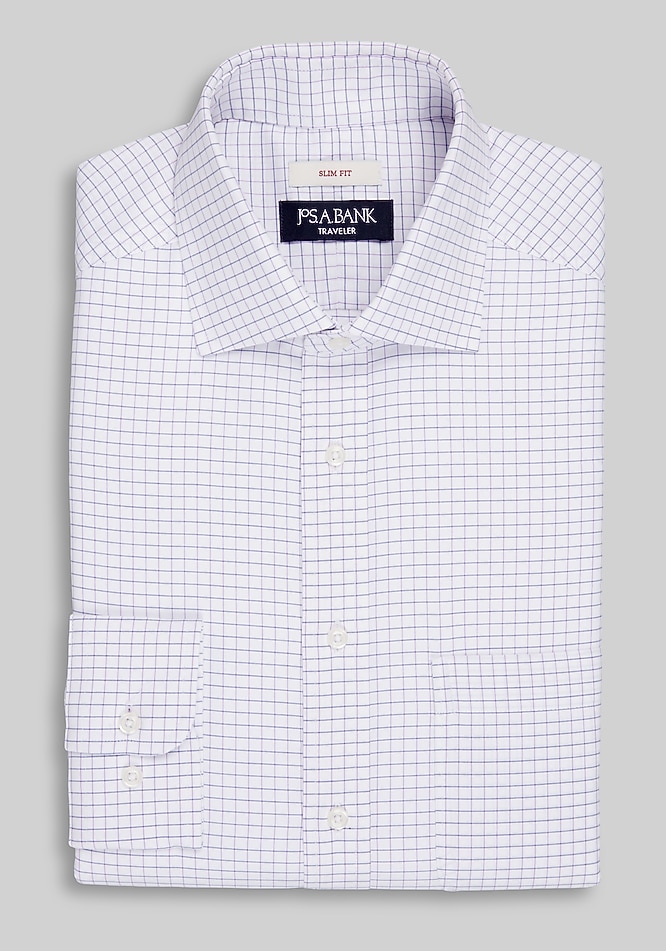 Traveler Collection Slim Fit Spread Collar Dress Shirt - Memorial Day  Deals | Jos A Bank