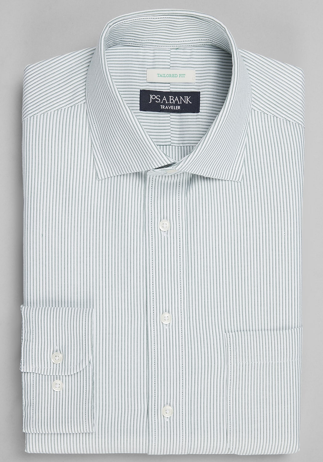 Traveler&reg; Collection Tailored Fit Stripe Dress Shirt