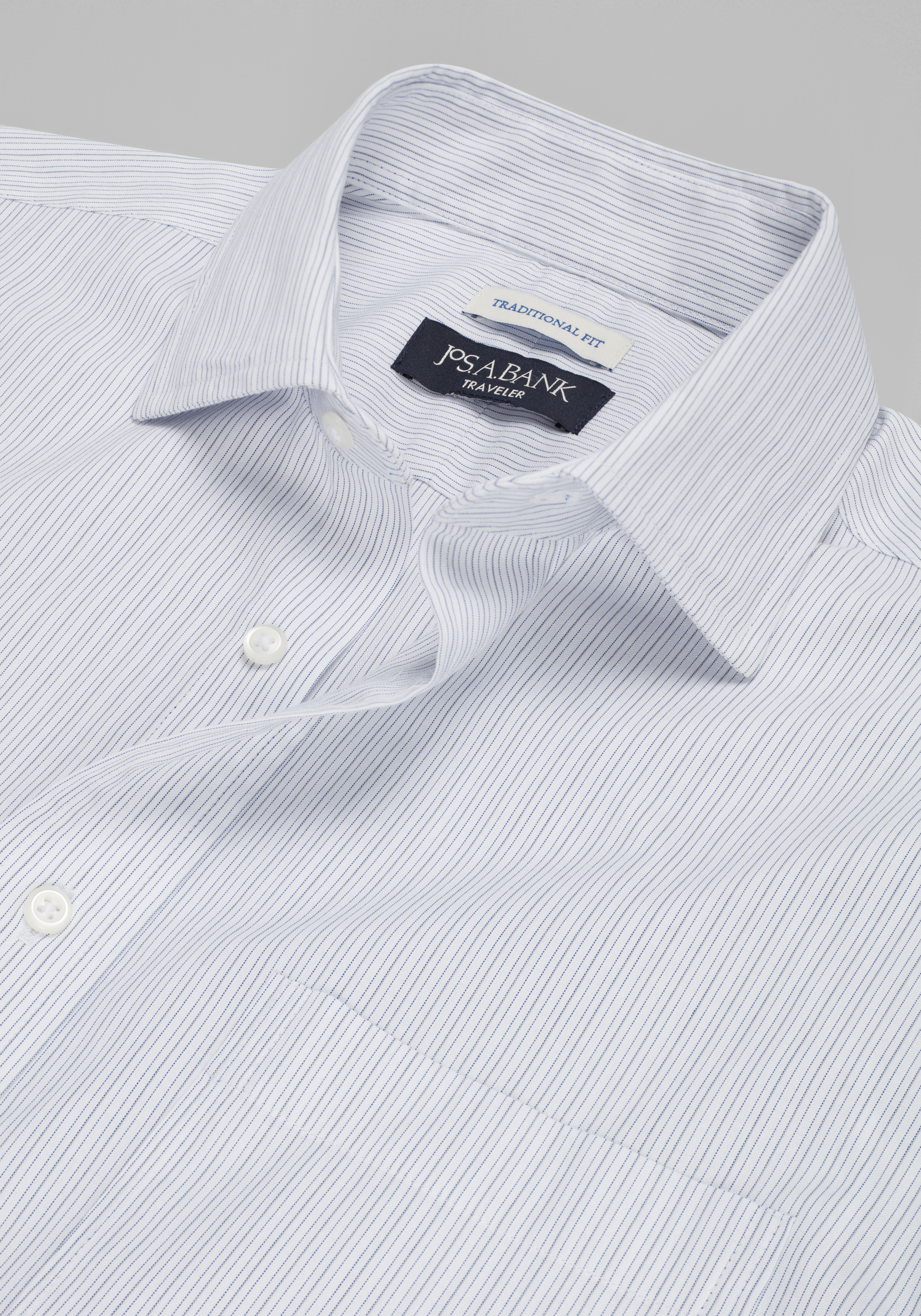 Traveler® Collection Traditional Fit Spread Collar Stripe Dress Shirt - Big & Tall CLEARANCE
