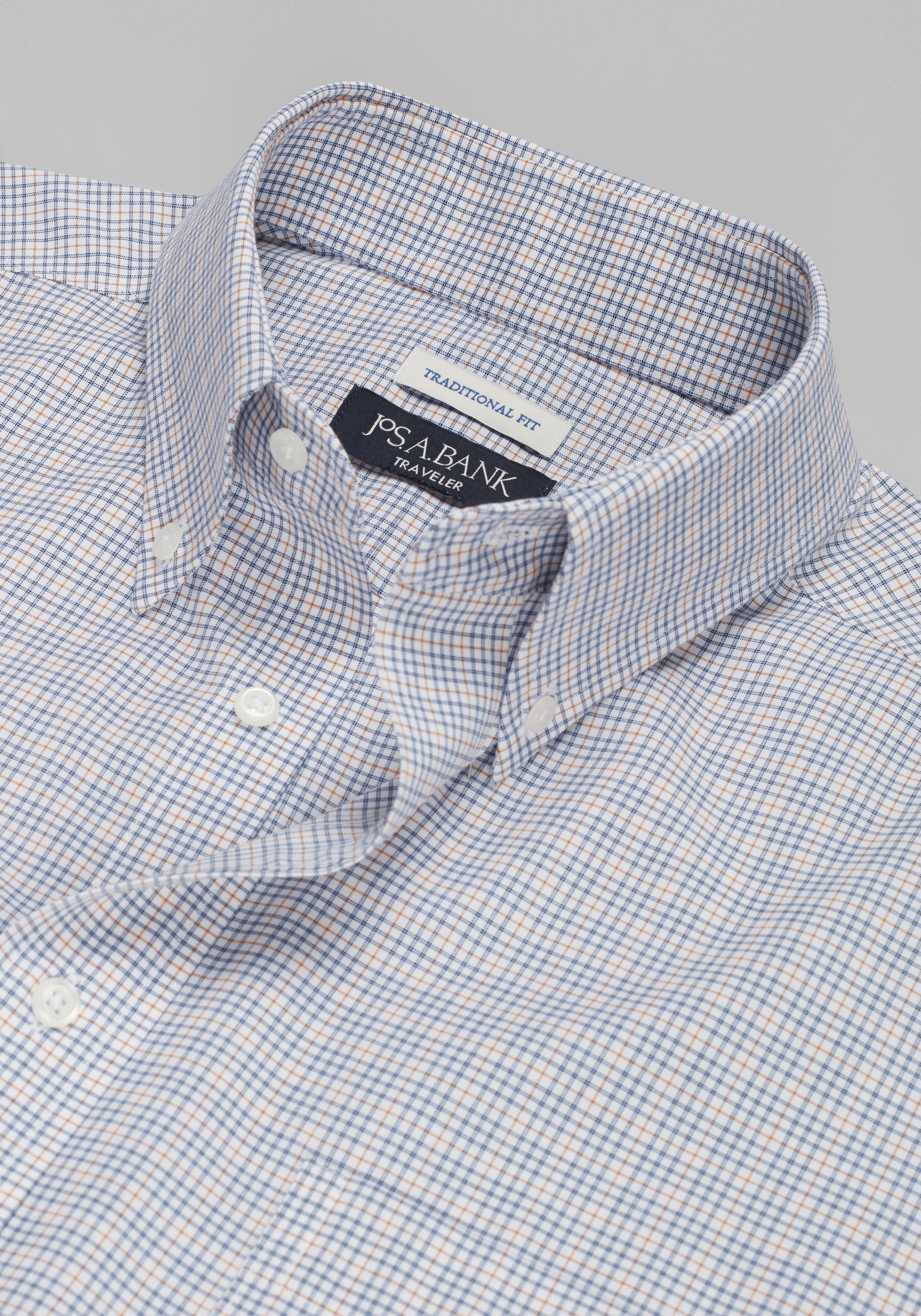 Traveler® Collection Traditional Fit Button-Down Collar Check Dress Shirt - Big & Tall