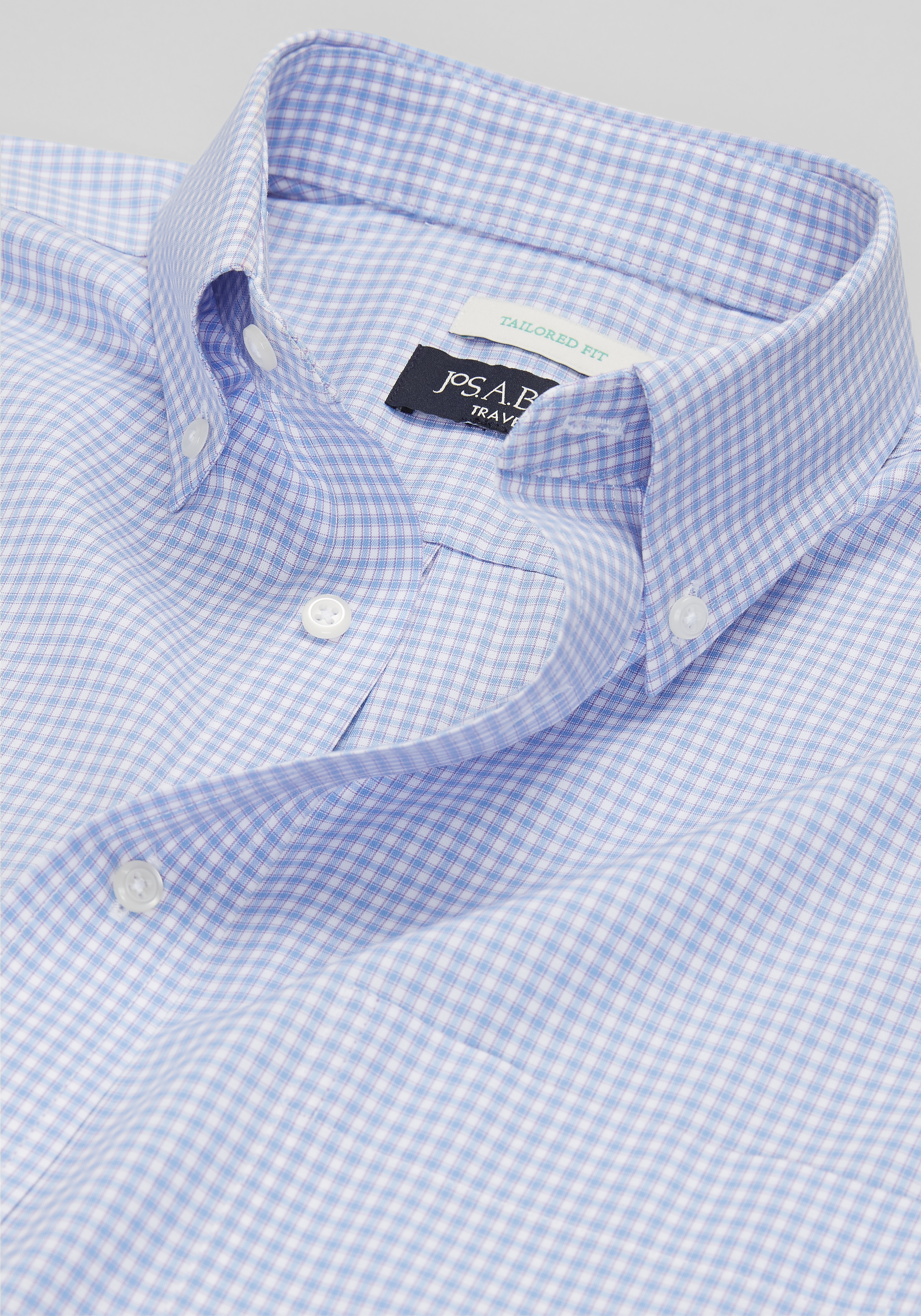Traveler® Collection Tailored Fit Small Check Dress Shirt