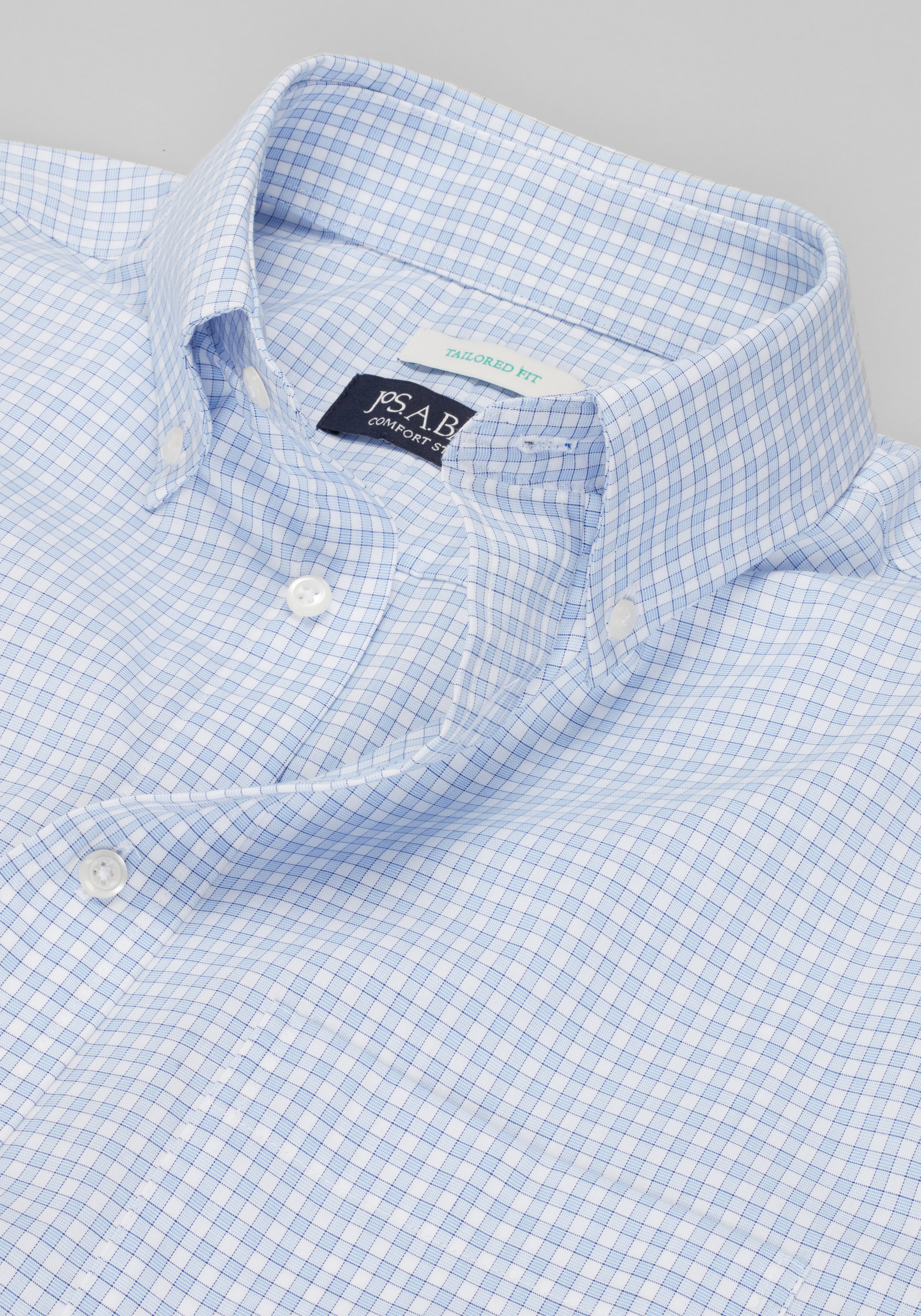 Jos. A. Bank Tailored Fit Plaid Comfort Stretch Dress Shirt