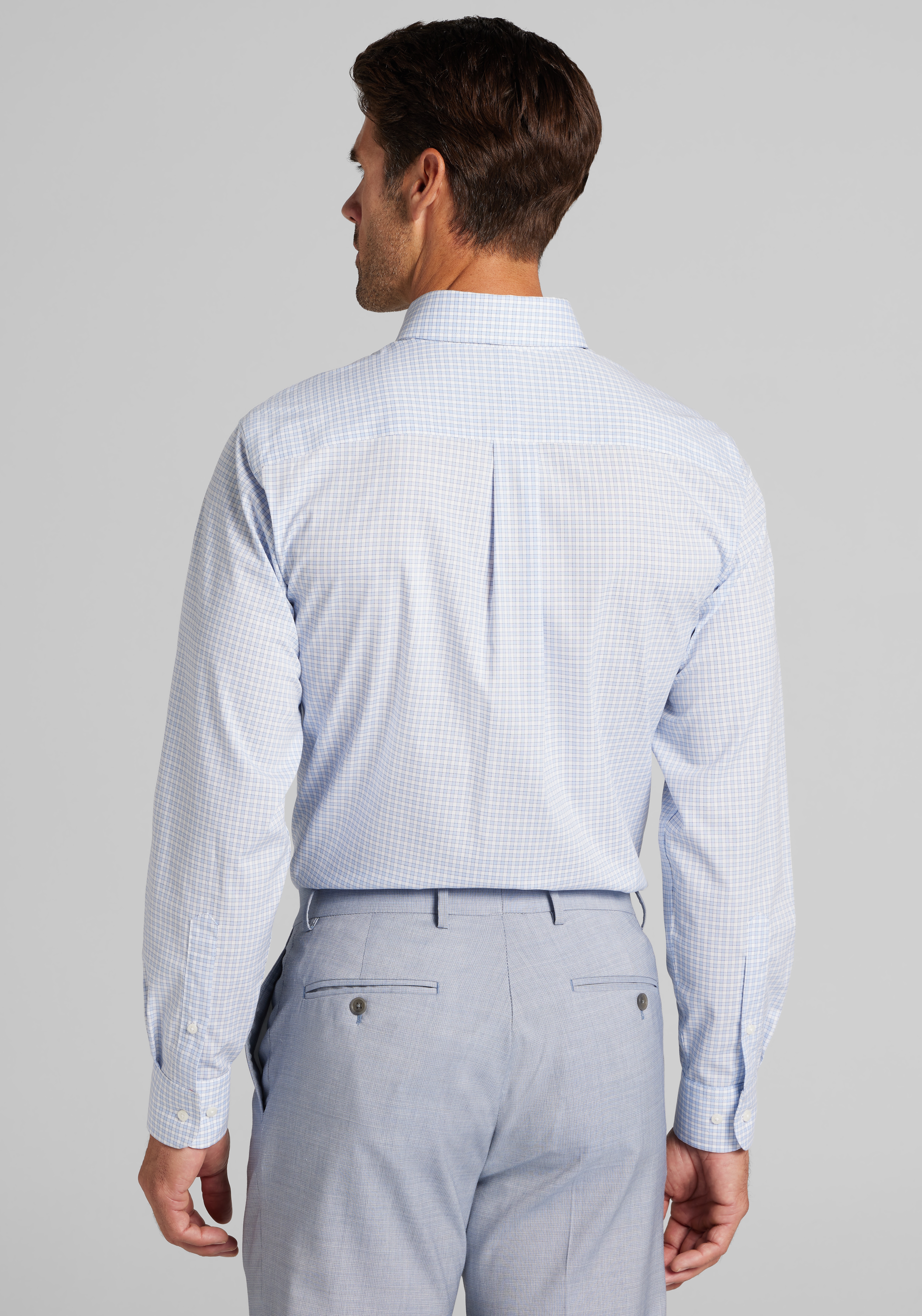 Jos. A. Bank Tailored Fit Plaid Comfort Stretch Dress Shirt