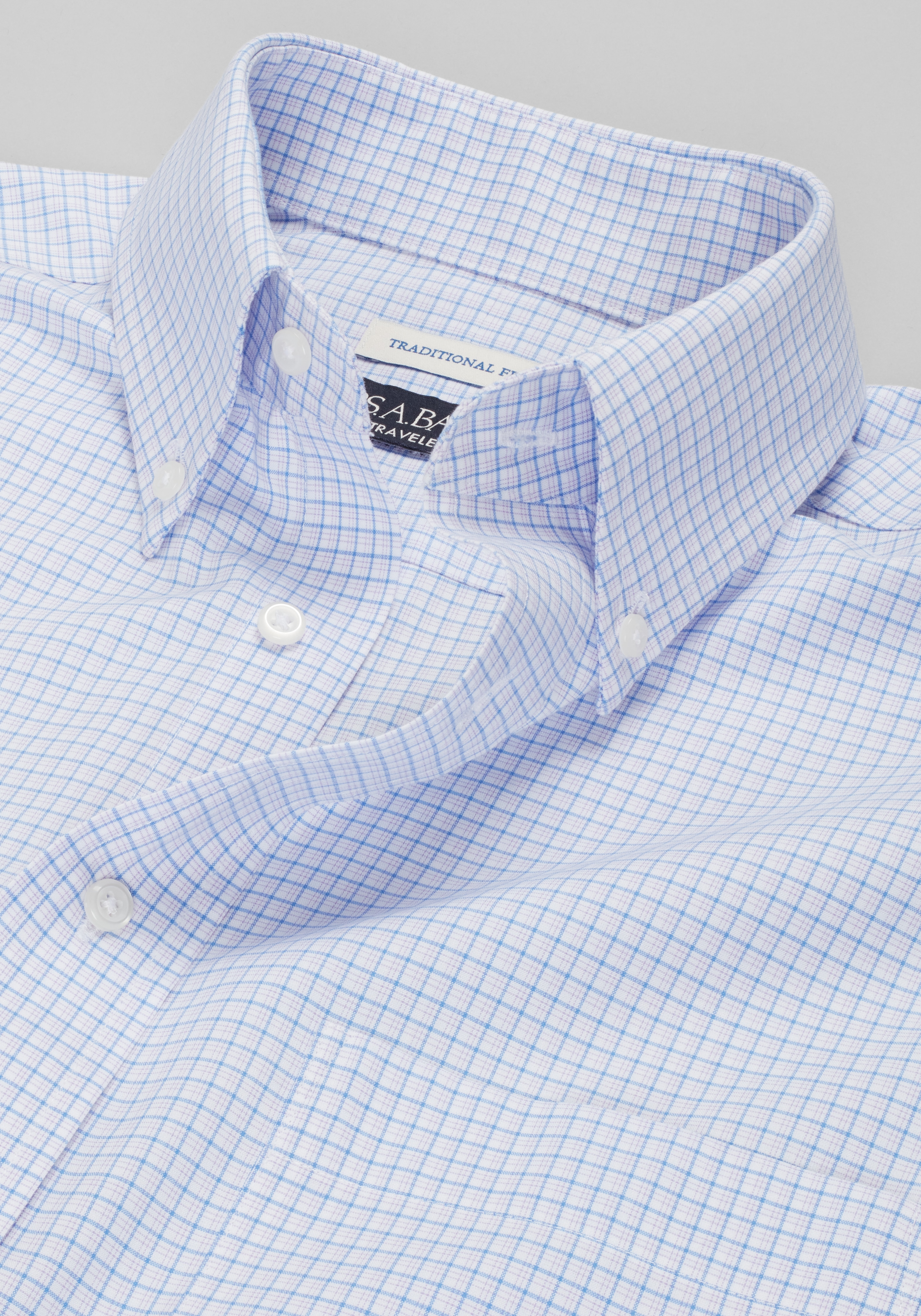Traveler® Collection Traditional Fit Graph Plaid Dress Shirt