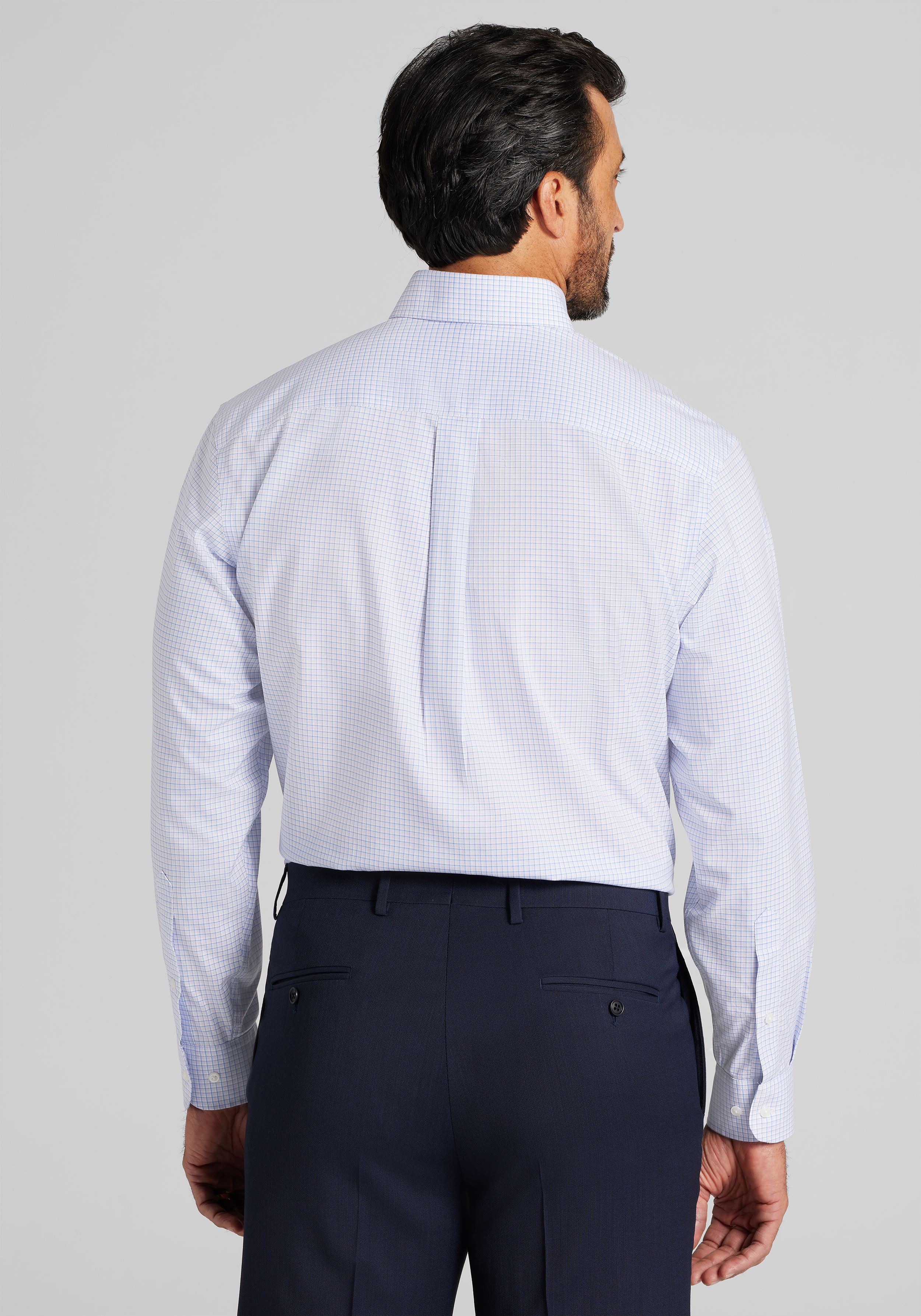 Traveler® Collection Traditional Fit Graph Plaid Dress Shirt