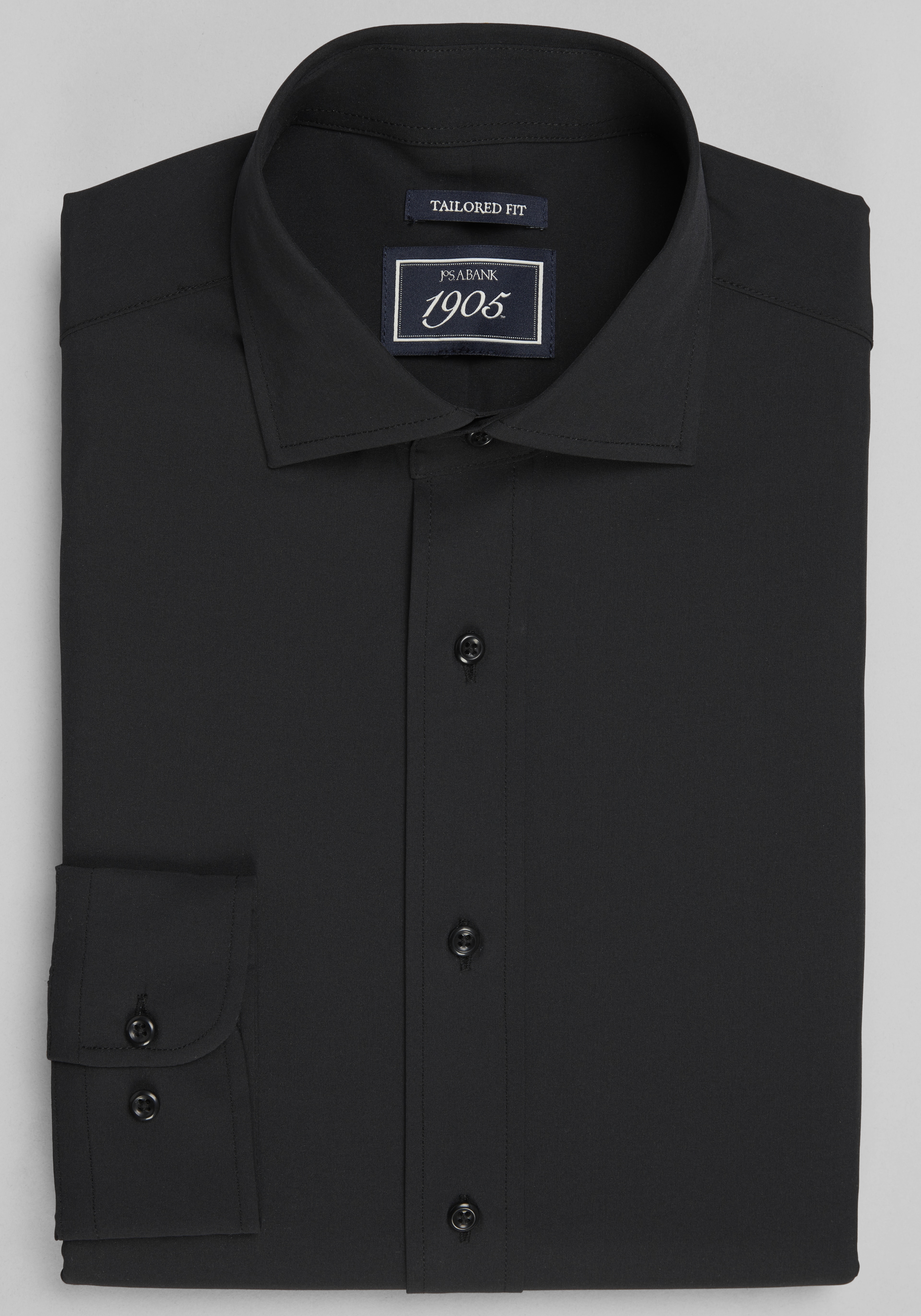 1905 Collection Tailored Fit Solid 4-Way Stretch Dress Shirt