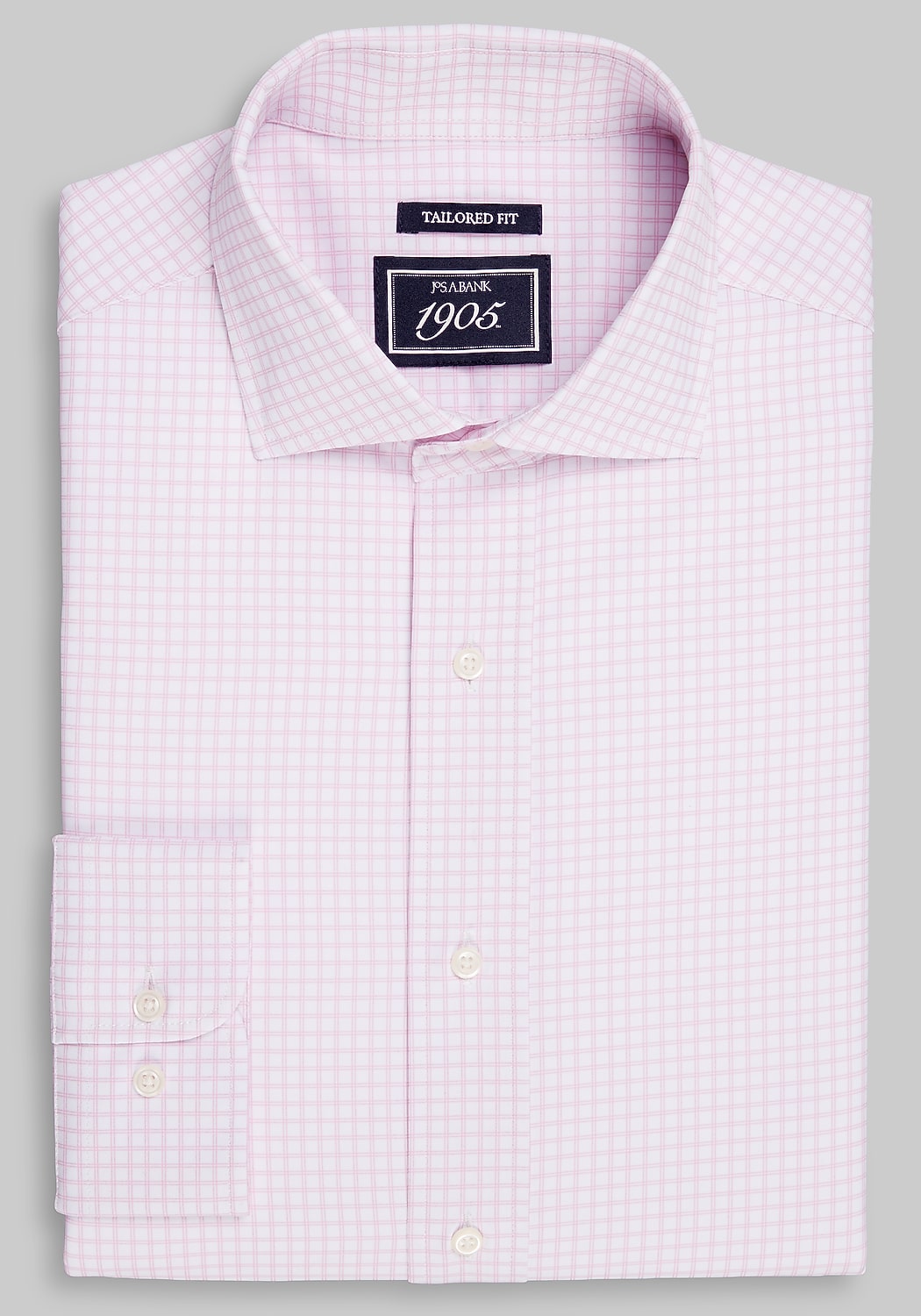 1905 Collection Tailored Fit Check 4-Way Stretch Dress Shirt