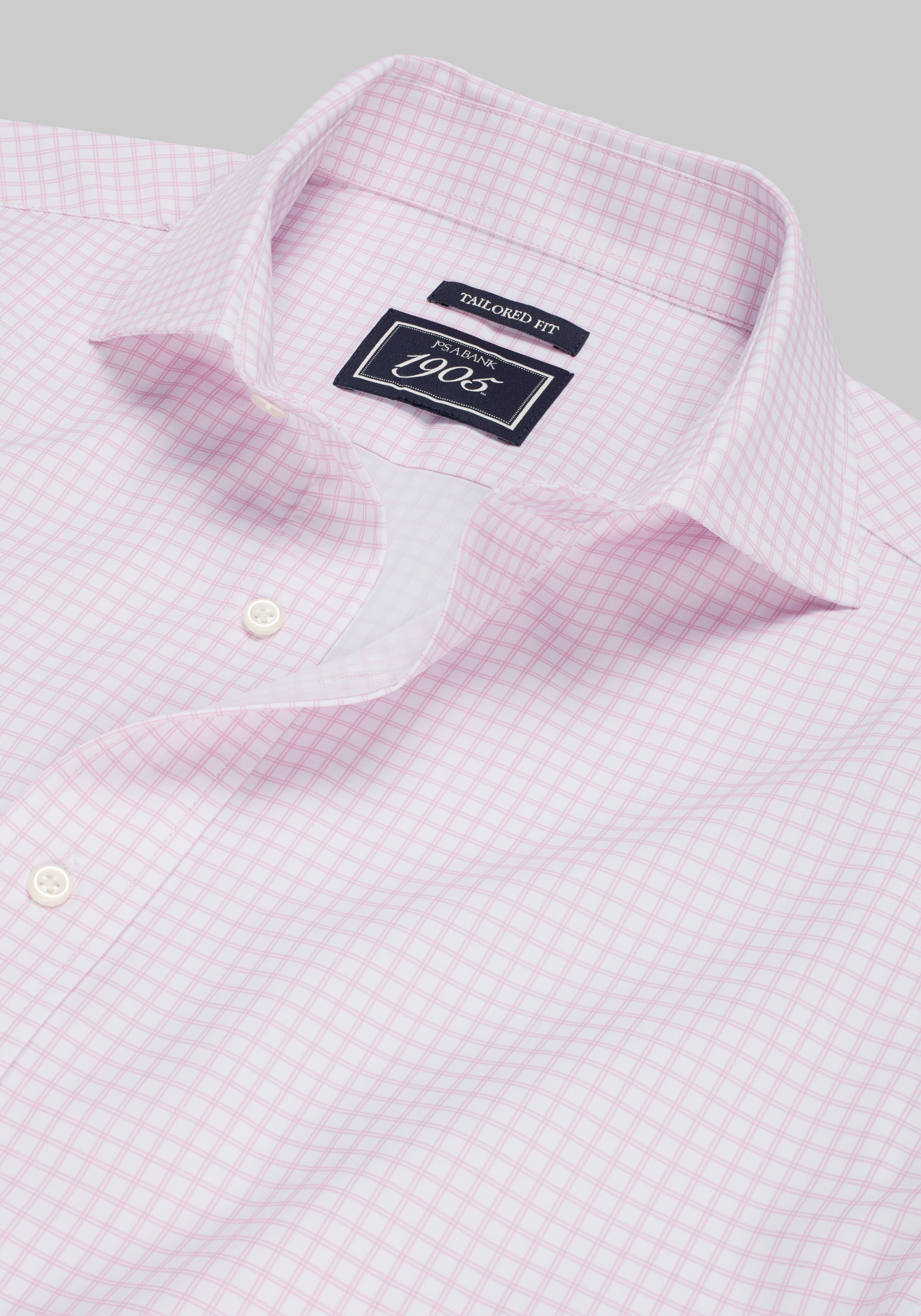 1905 Collection Tailored Fit Check 4-Way Stretch Dress Shirt CLEARANCE