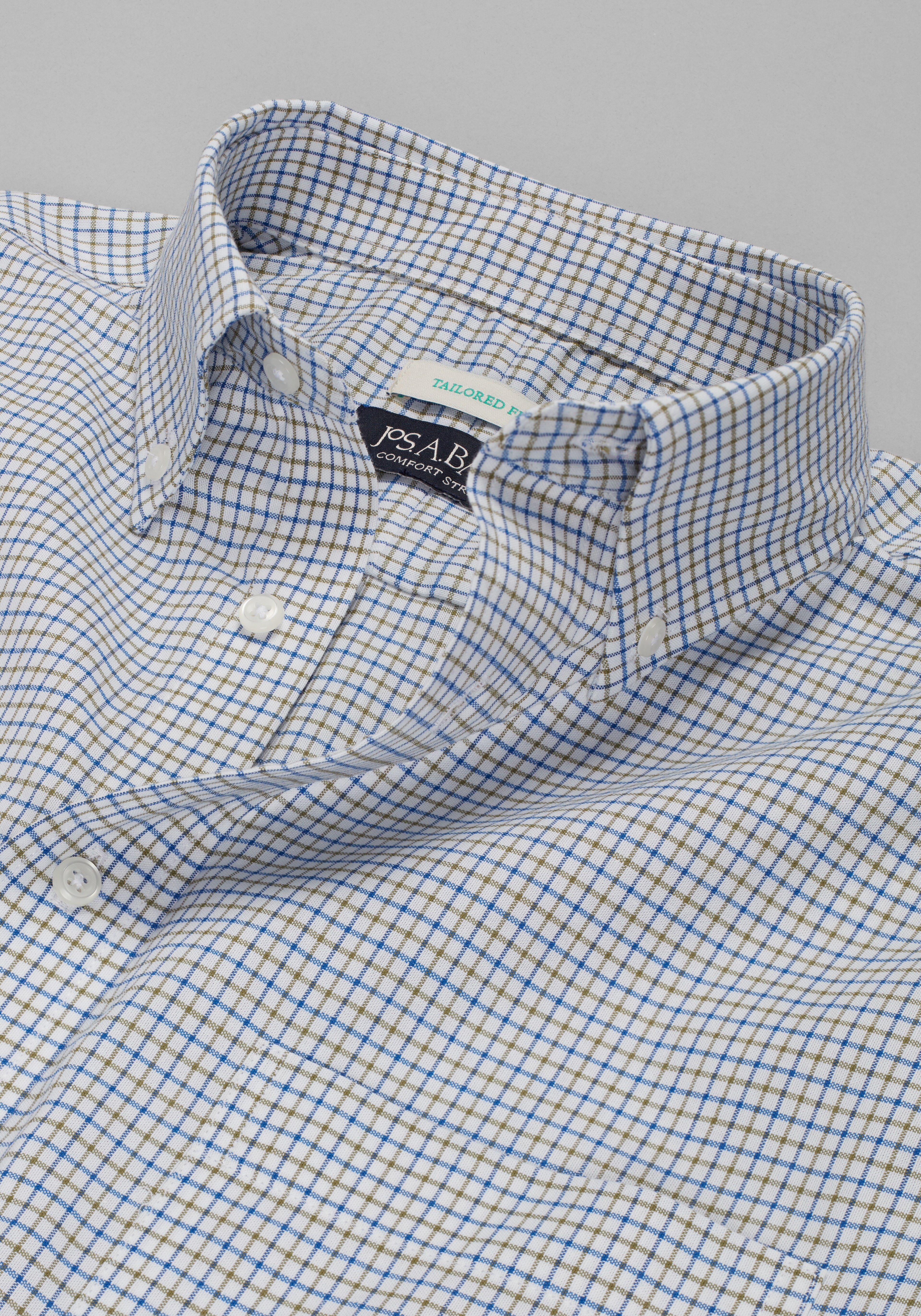 Jos. A. Bank Tailored Fit Tattersall Check Dress Shirt - Big & Tall CLEARANCE