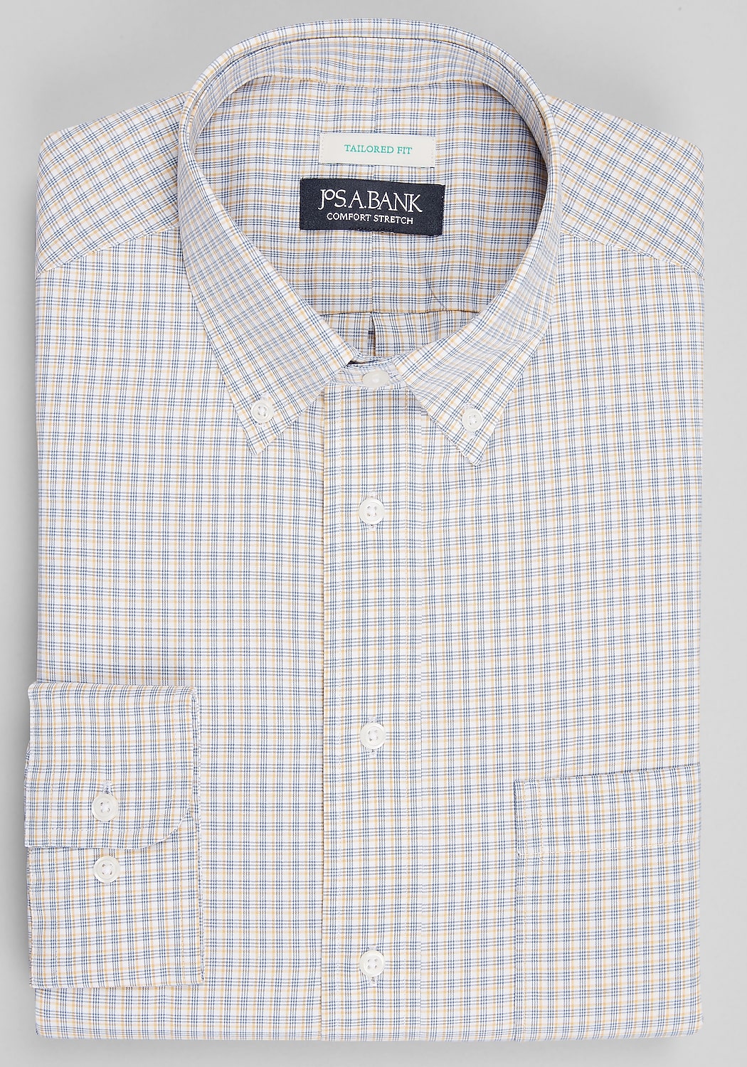 Jos. A. Bank Tailored Fit Offset Grid Dress Shirt