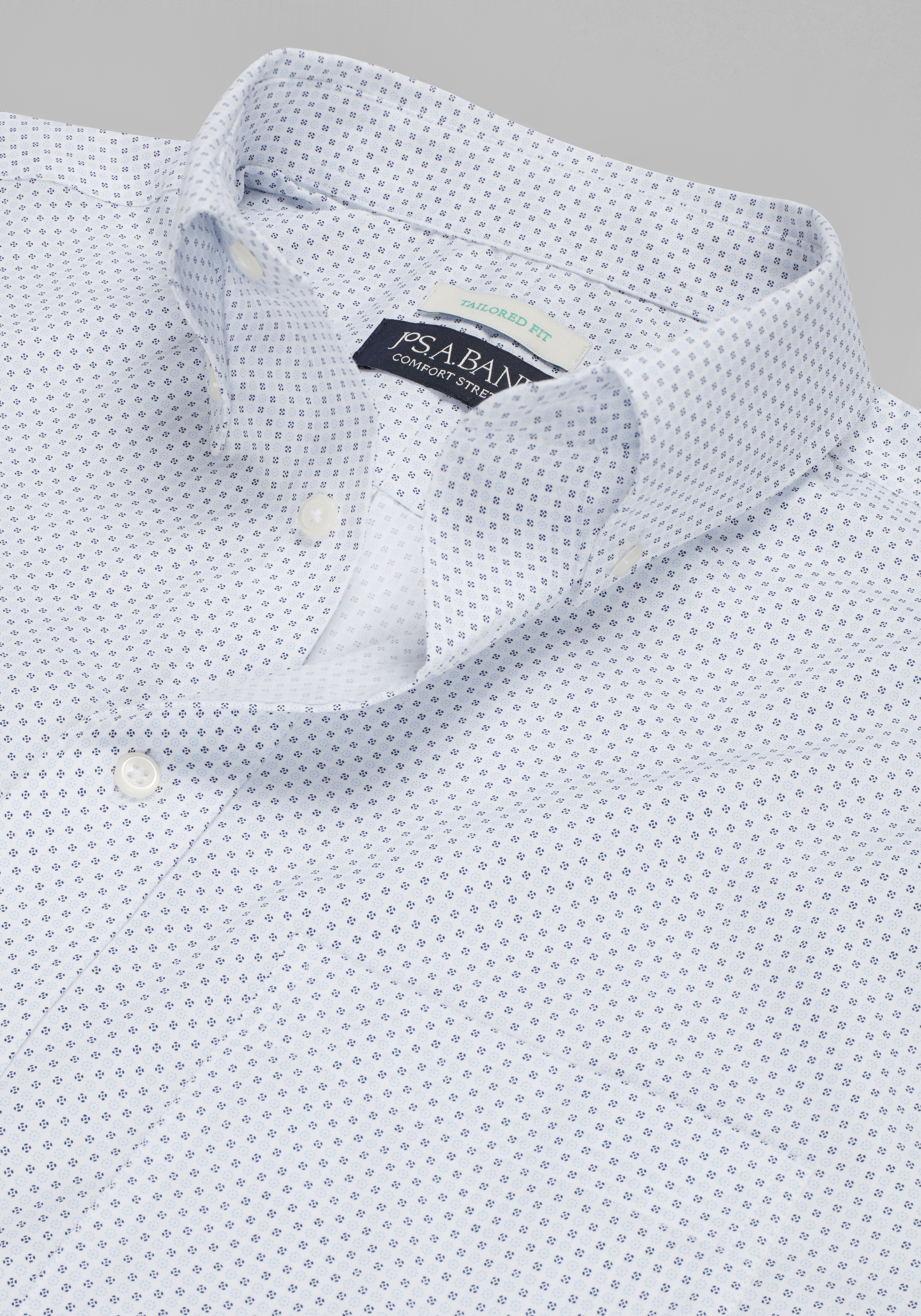 Jos. A. Bank Tailored Fit Button-Down Collar Print Dress Shirt