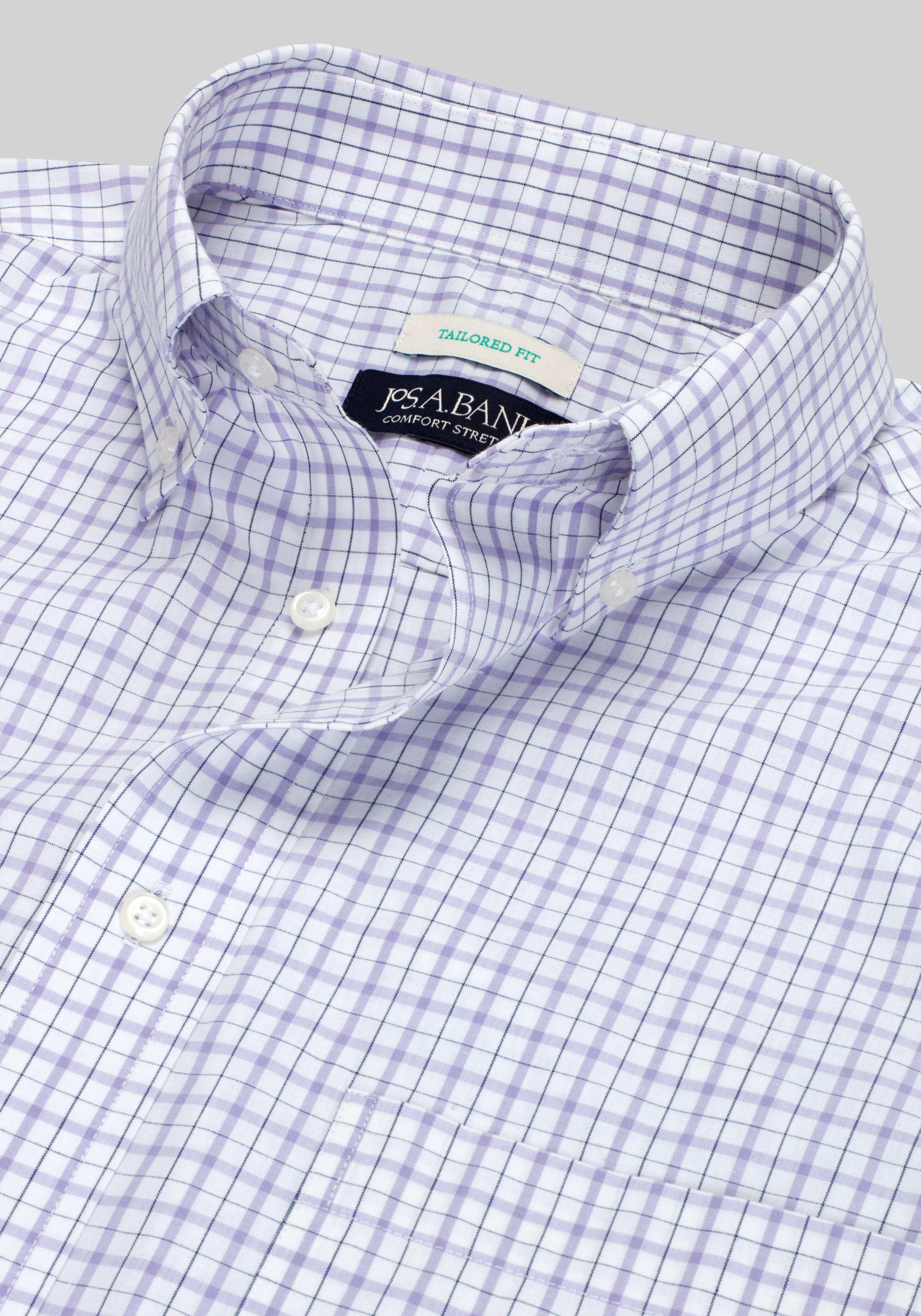 Jos. A. Bank Tailored Fit Clean Check Dress Shirt - Big & Tall CLEARANCE