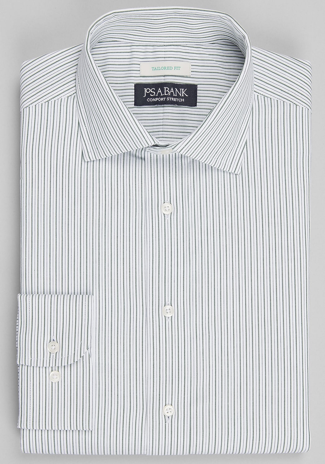 Jos A. Bank Tailored Fit Spread Collar Stripe Dress Shirt
