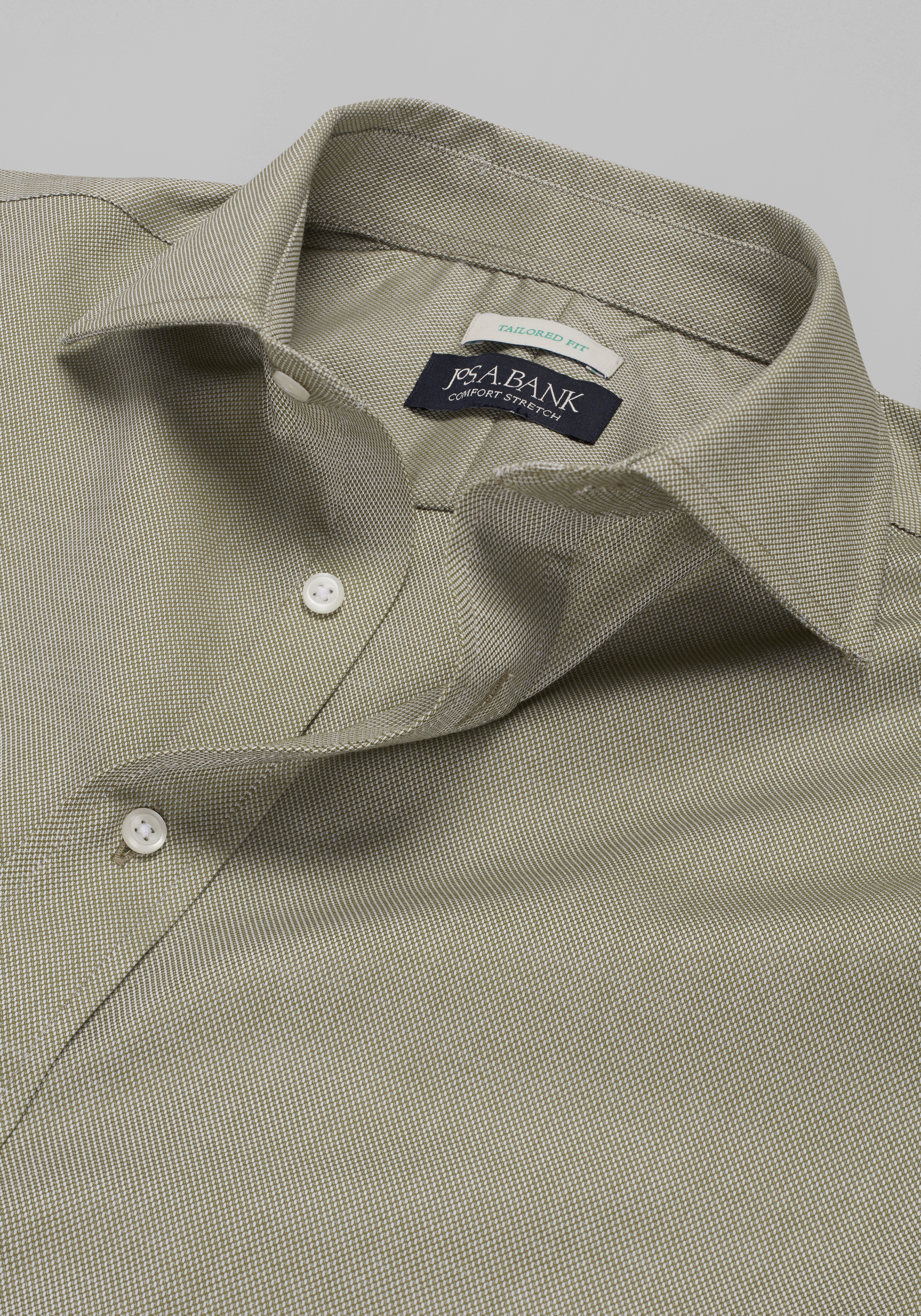 Jos. A. Bank Tailored Fit Spread Collar Oxford Solid Dress Shirt CLEARANCE