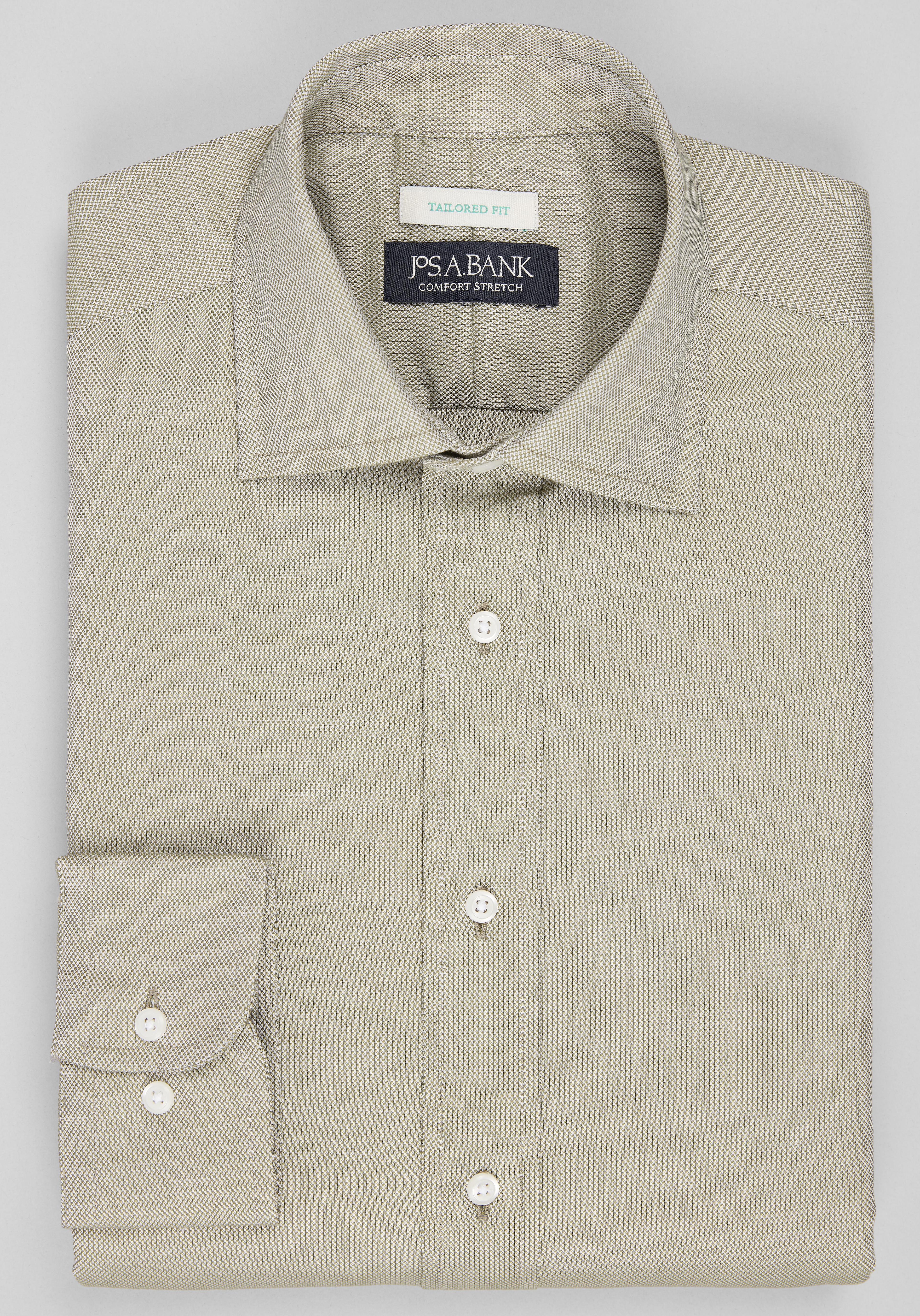 Jos. A. Bank Tailored Fit Spread Collar Oxford Solid Dress Shirt CLEARANCE